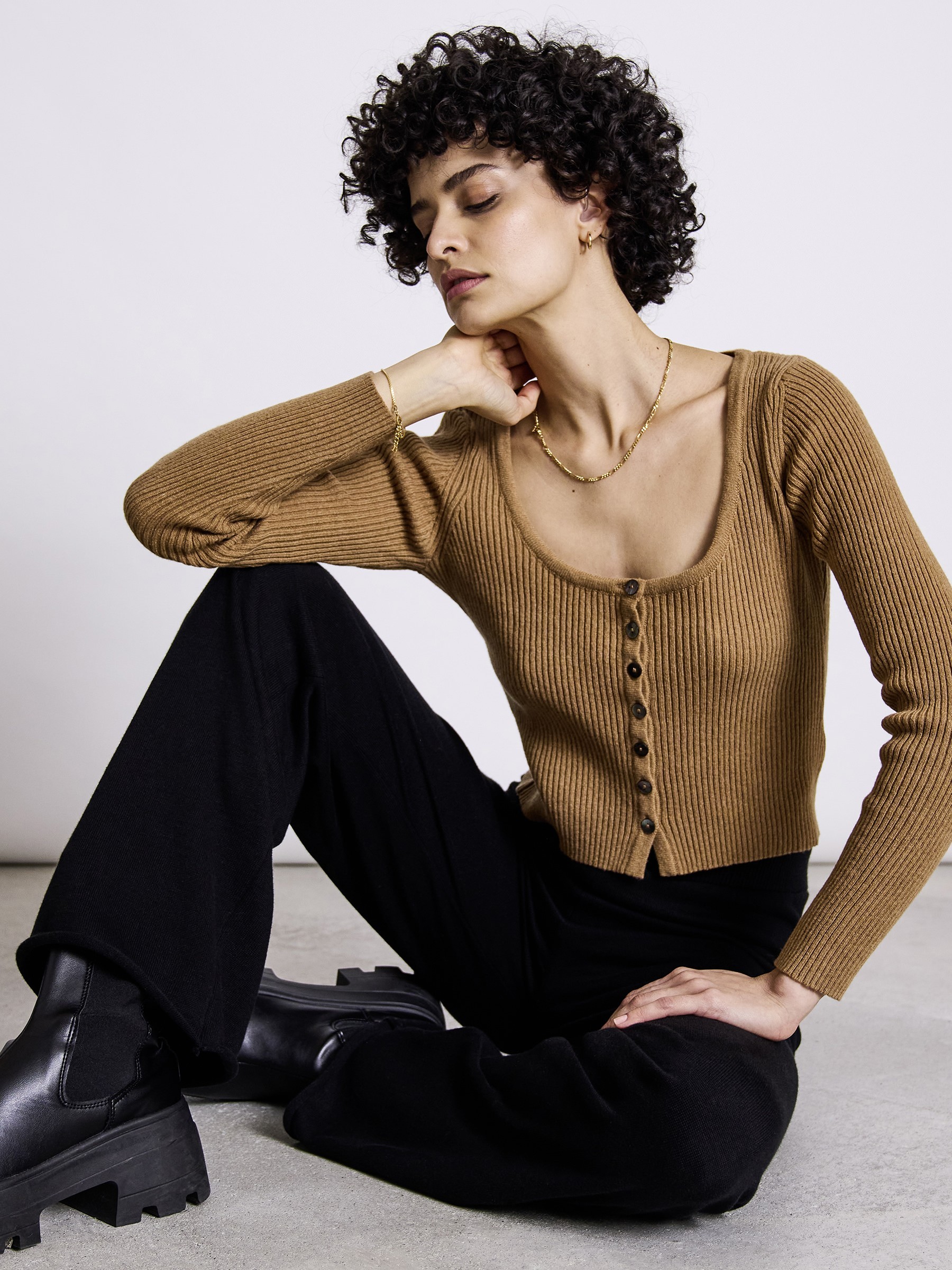 Hose Wide Knit Pants Ana black Jan 'n June