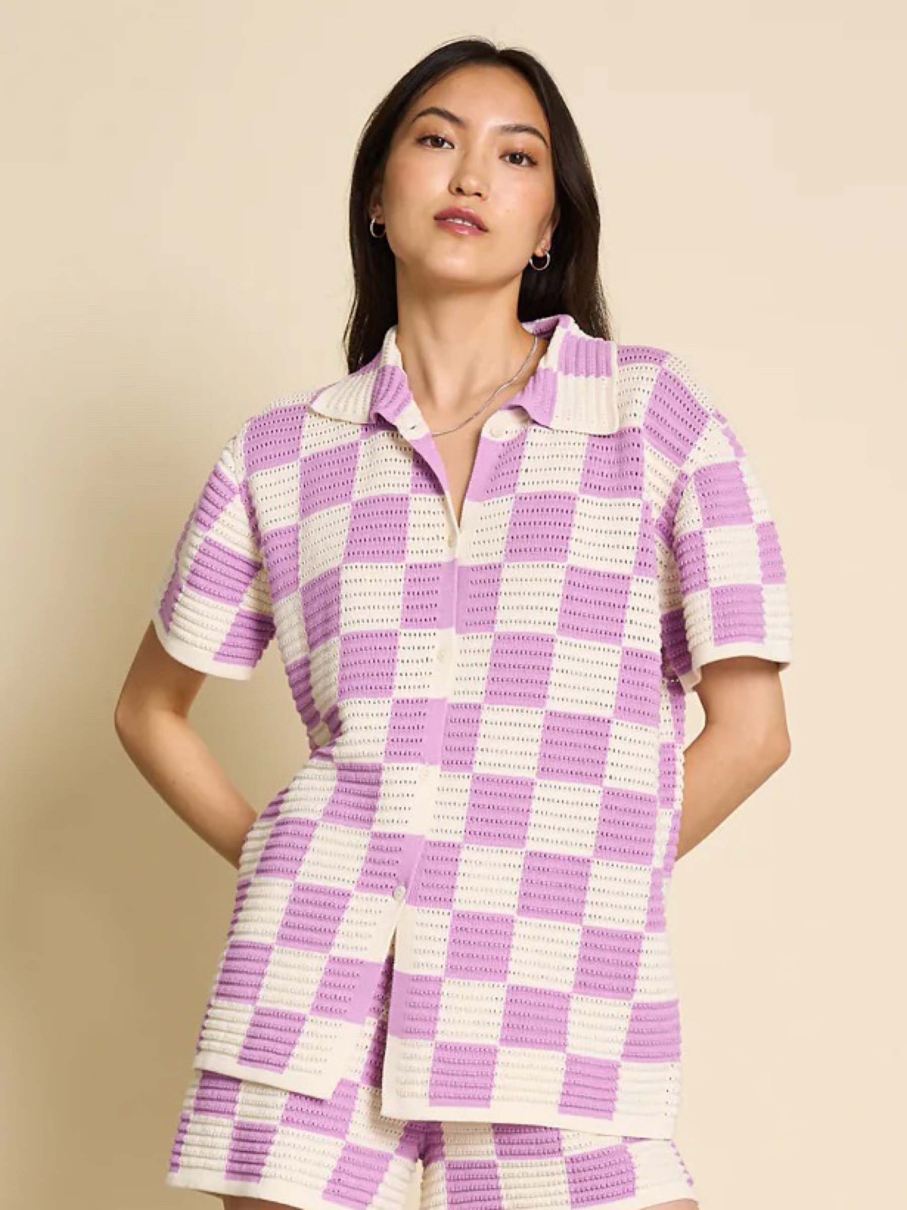 Bluse Blouse Leyre orchid checked Jan 'n June