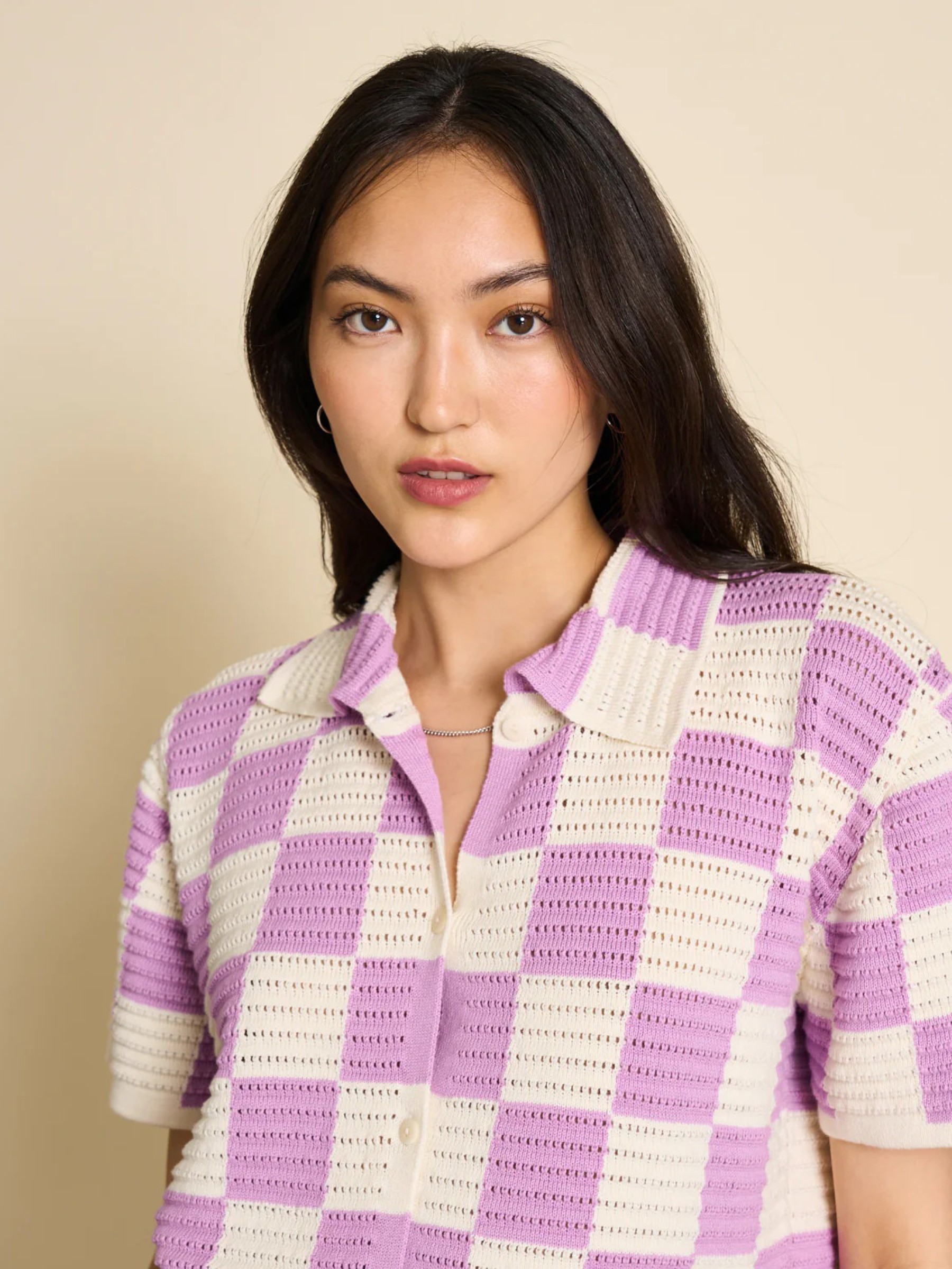 Bluse Blouse Leyre orchid checked Jan 'n June