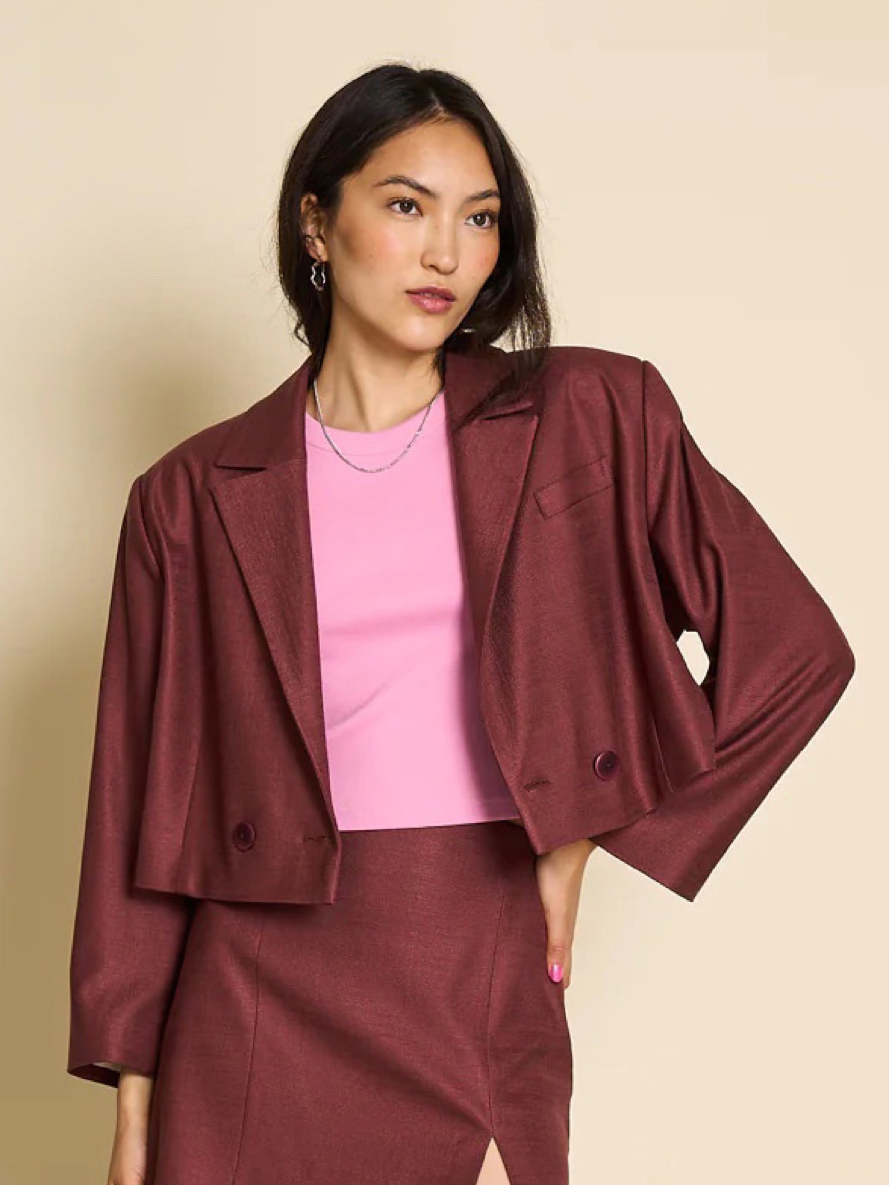 Cropped Blazer Tulia marsala Jan 'n June