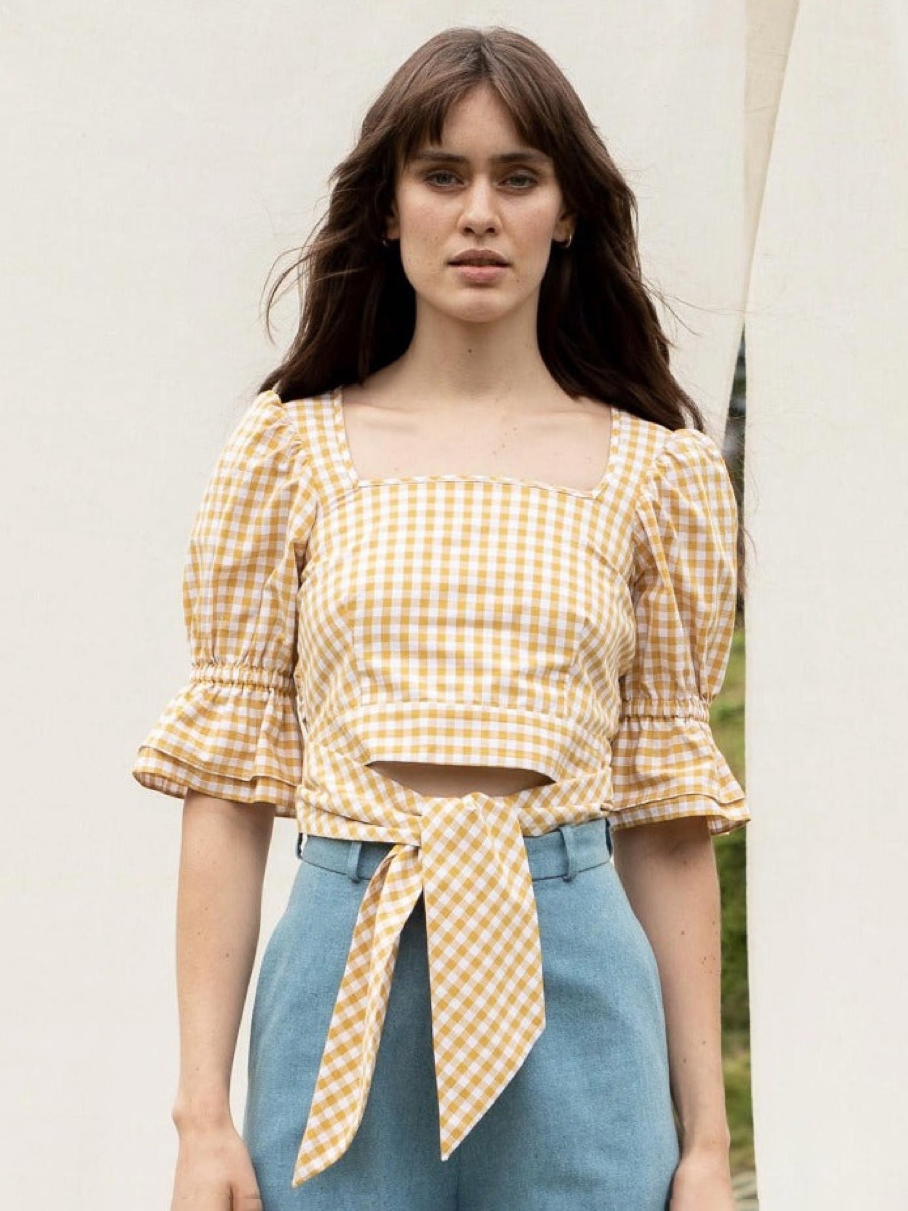 Bluse Adele Top tawny olive white Sanikai