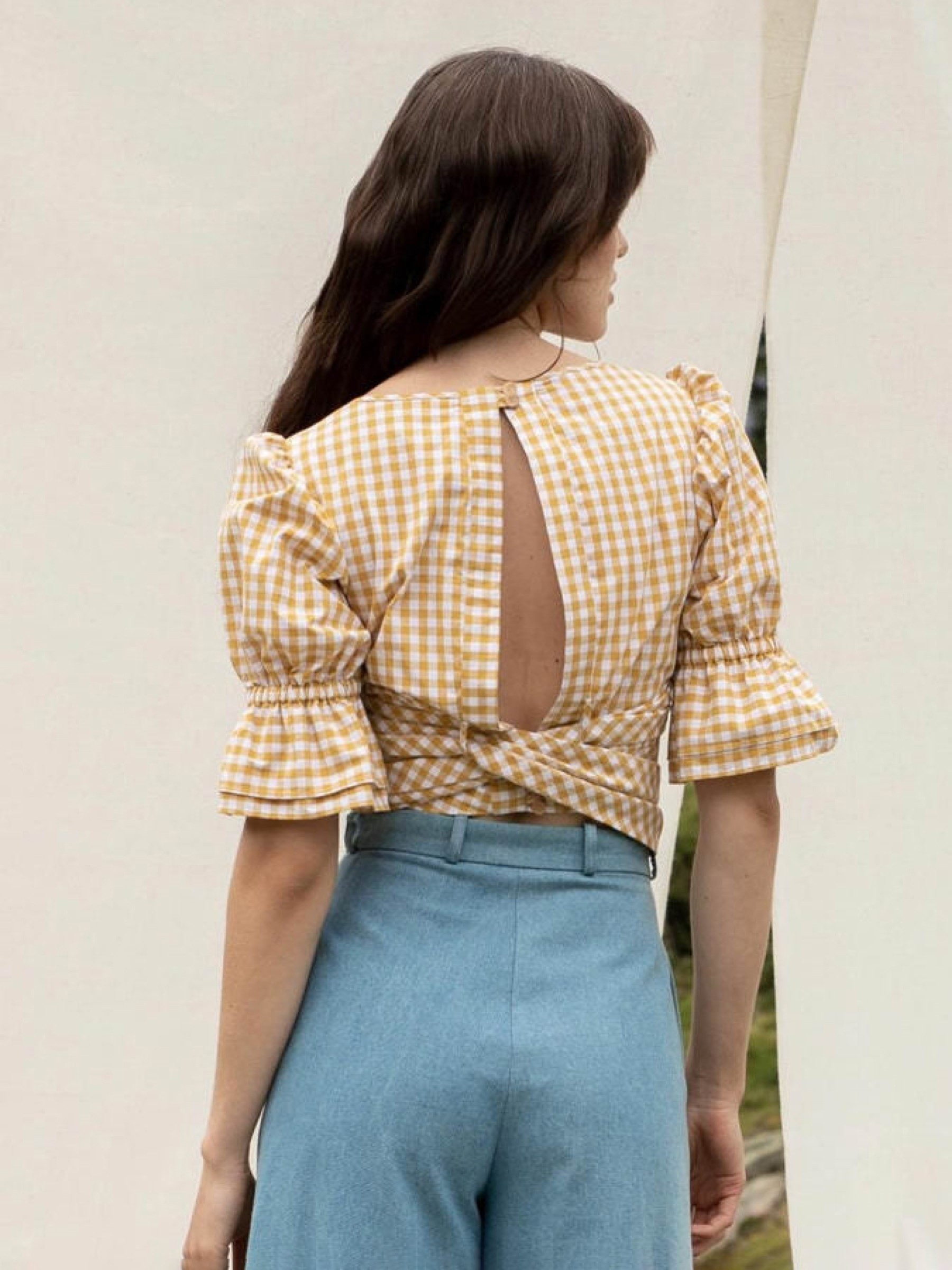 Bluse Adele Top tawny olive white Sanikai