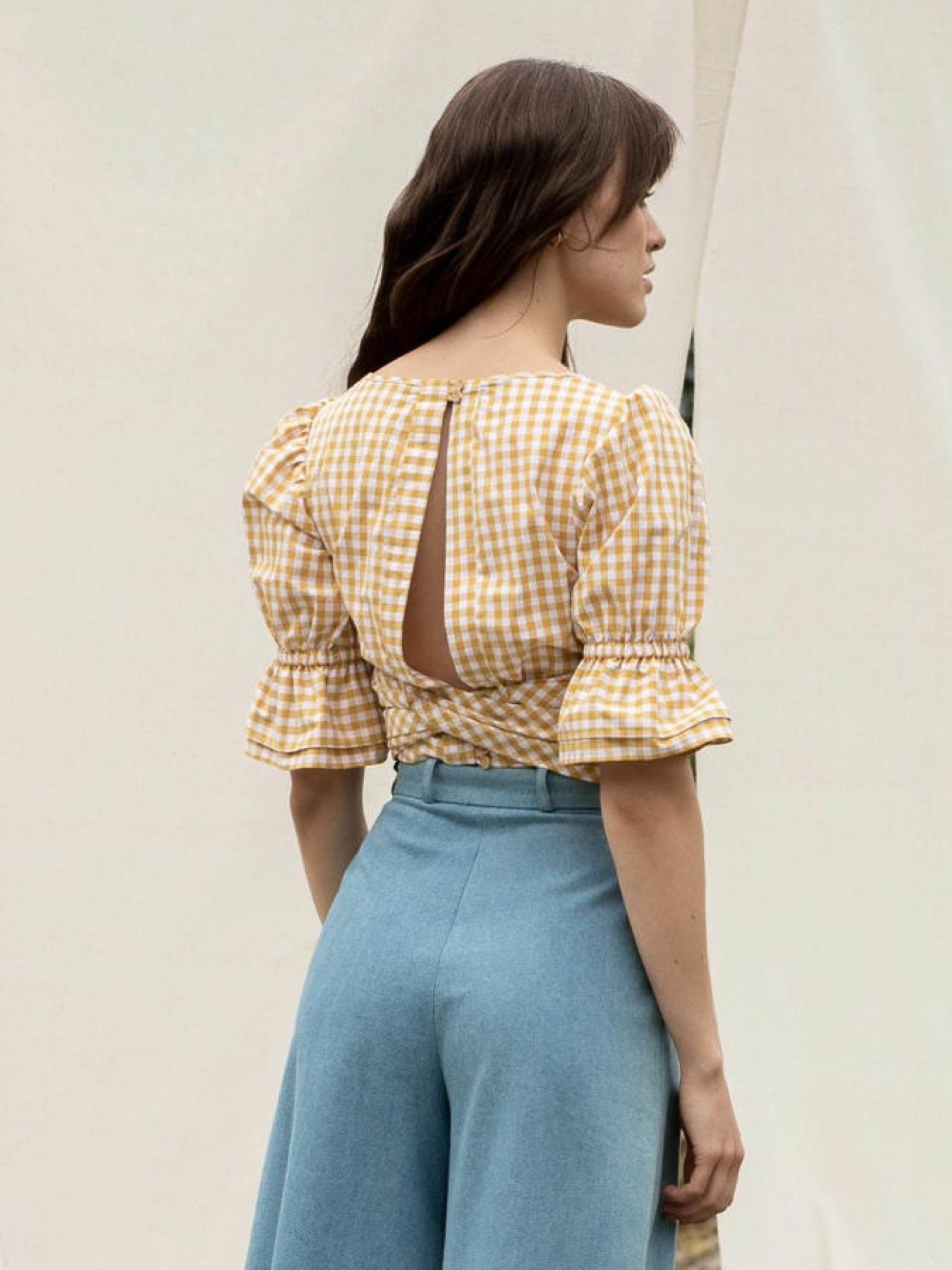 Bluse Adele Top tawny olive white Sanikai