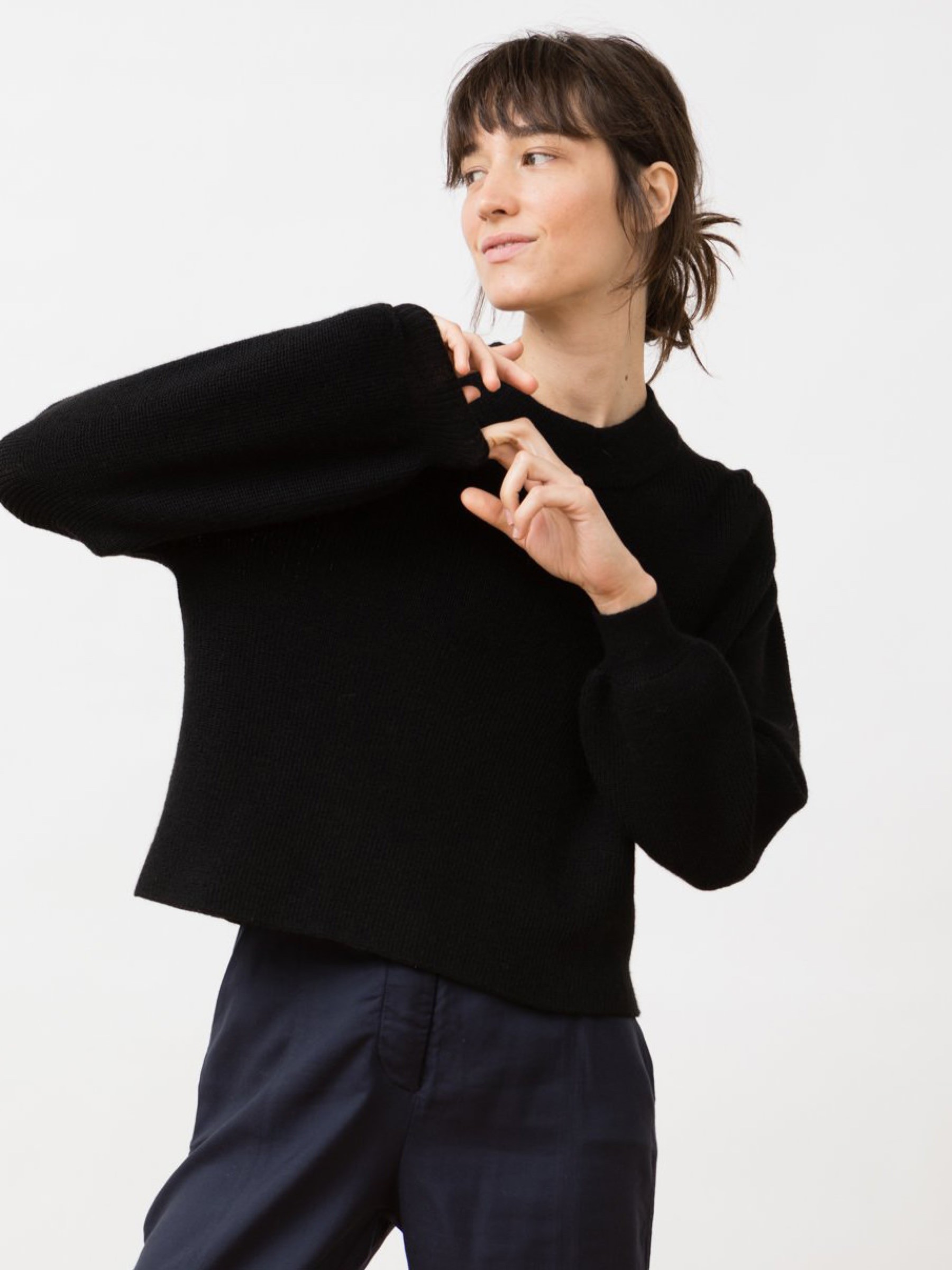 Pullover Helo Crop Sweater black Jungle Folk