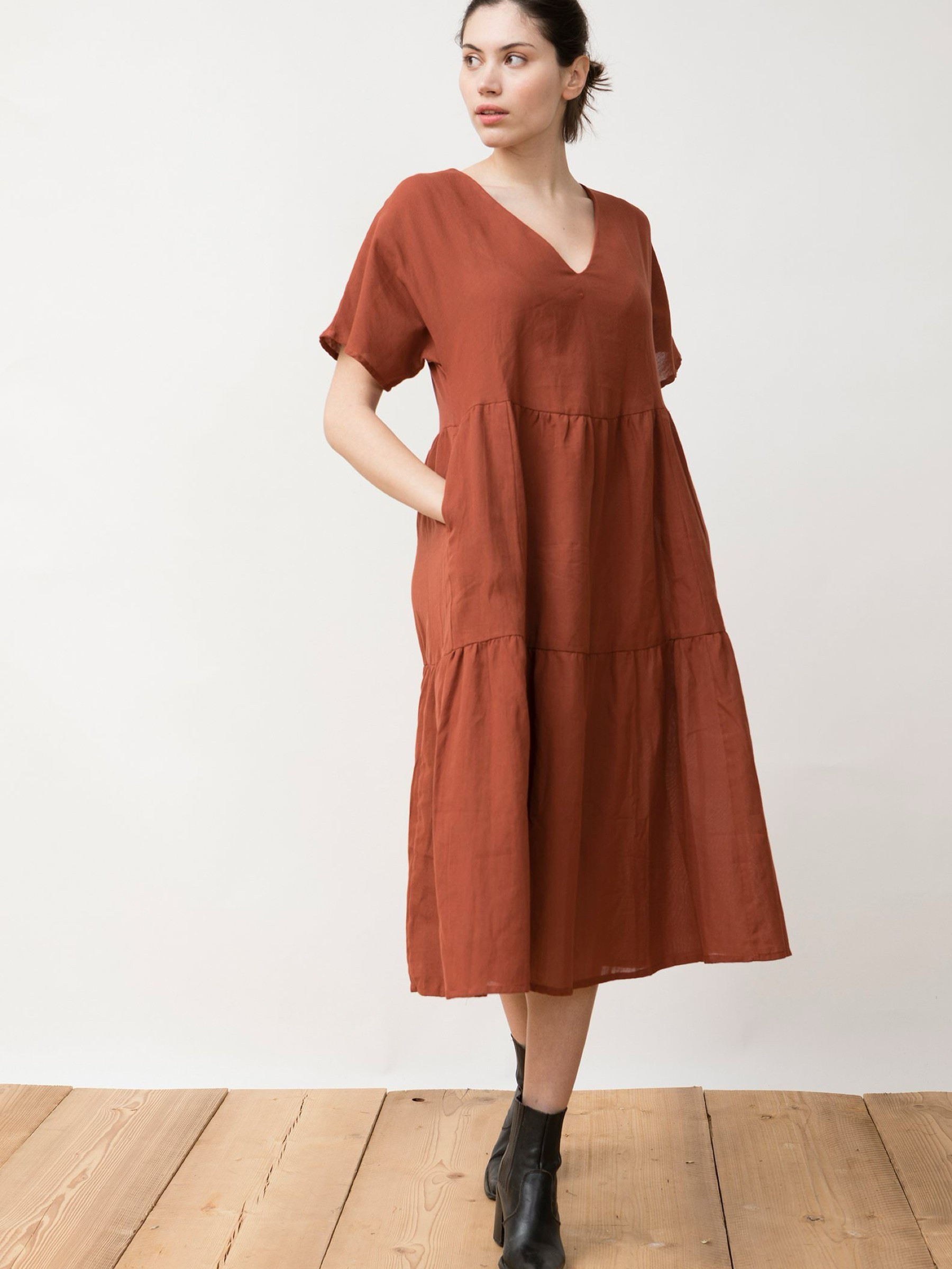 Kleid Handwoven Volants Dress Kamuki terracotta Jungle Folk