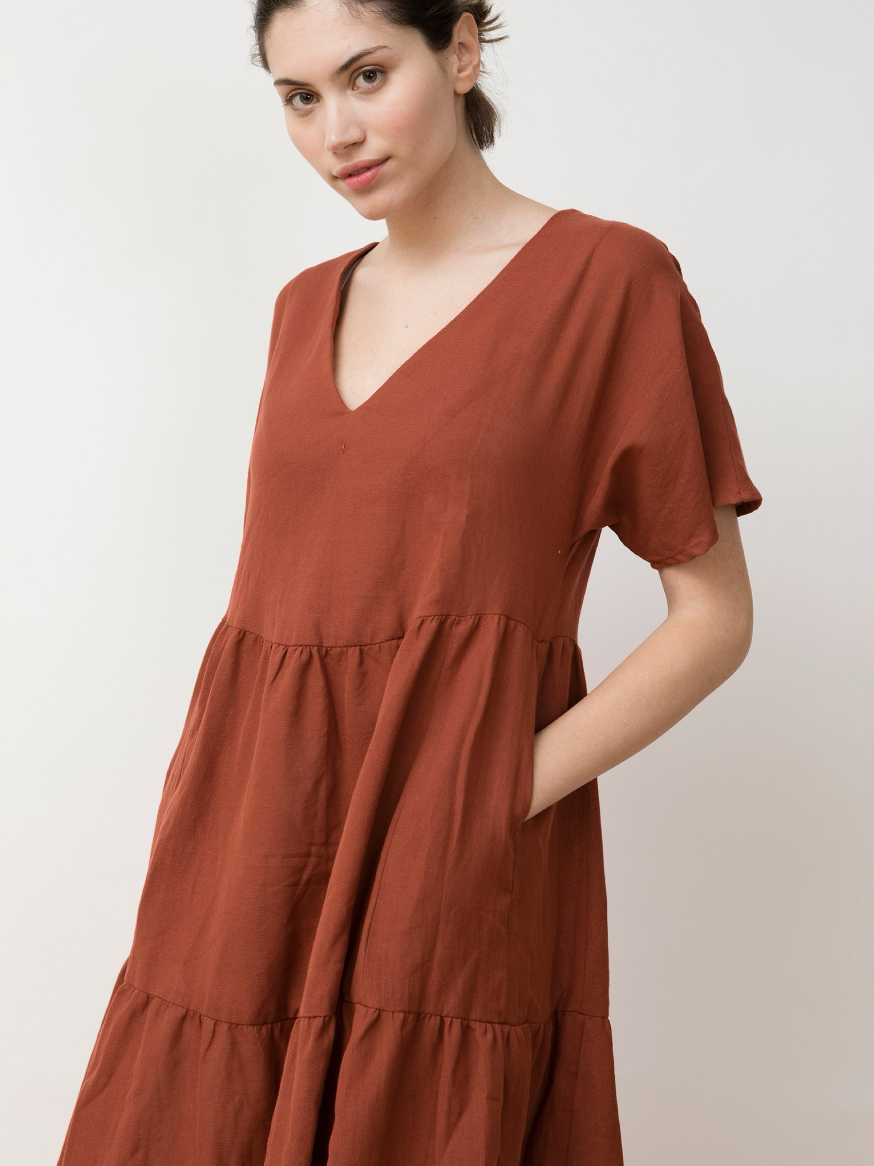 Kleid Handwoven Volants Dress Kamuki terracotta Jungle Folk