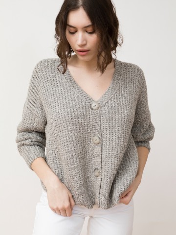 Strickjacke Nayra Aymara Cardigan light grey Jungle Folk