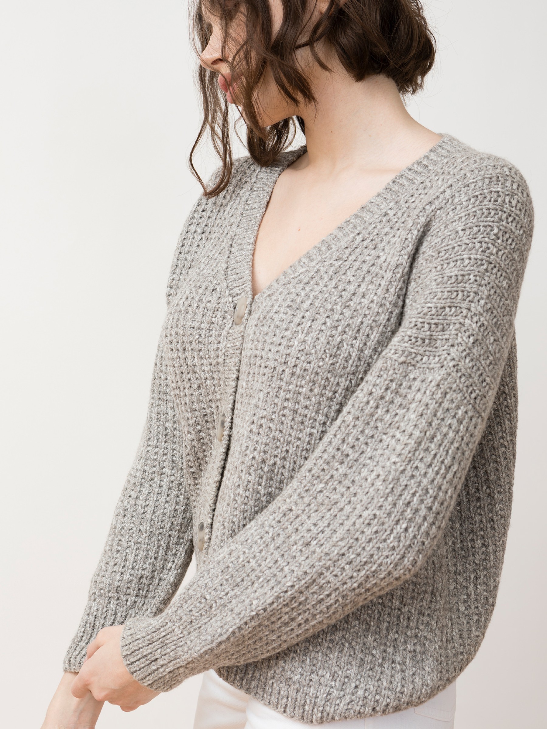 Strickjacke Nayra Aymara Cardigan light grey Jungle Folk