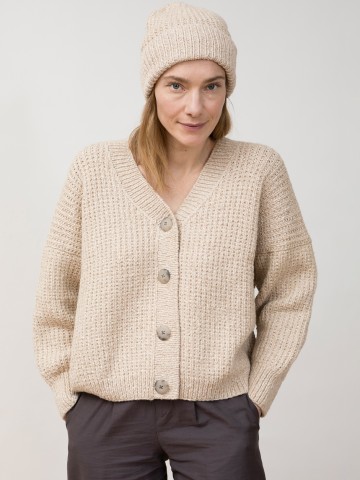 Strickjacke Nayra Aymara Cardigan sand Jungle Folk