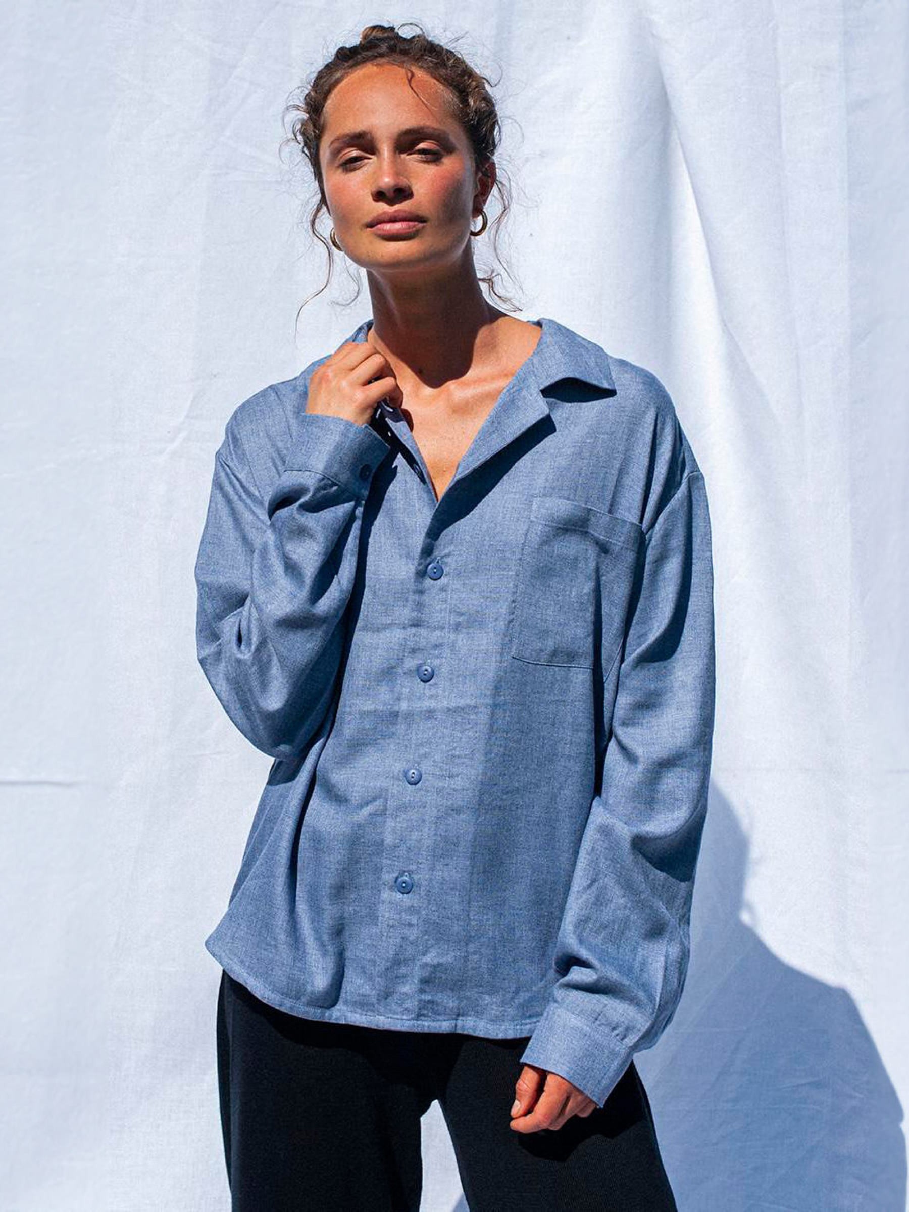 Bluse Camille Unisex Blouse heather blue Jungle Folk