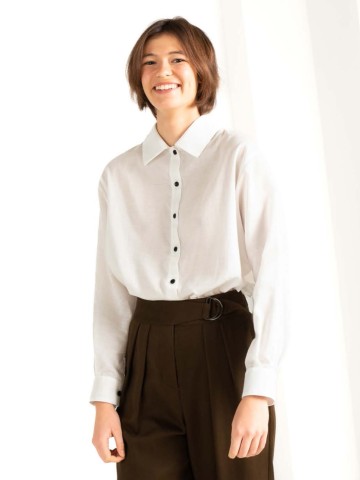 Bluse Maxi Sleeve Shirt white CUS