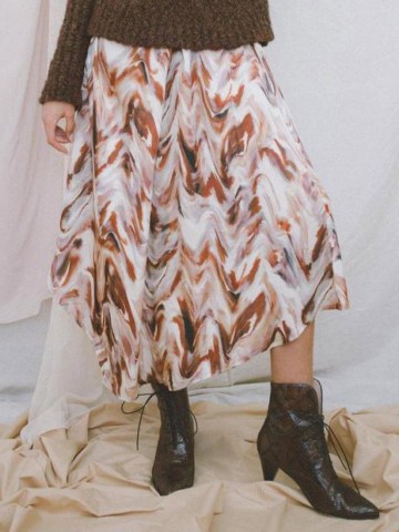 Rock Asymmetric Skirt print Cossac