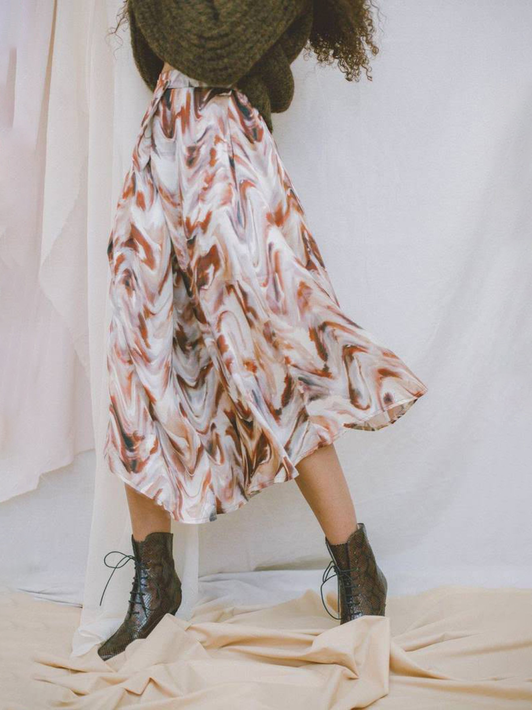 Rock Asymmetric Skirt print Cossac