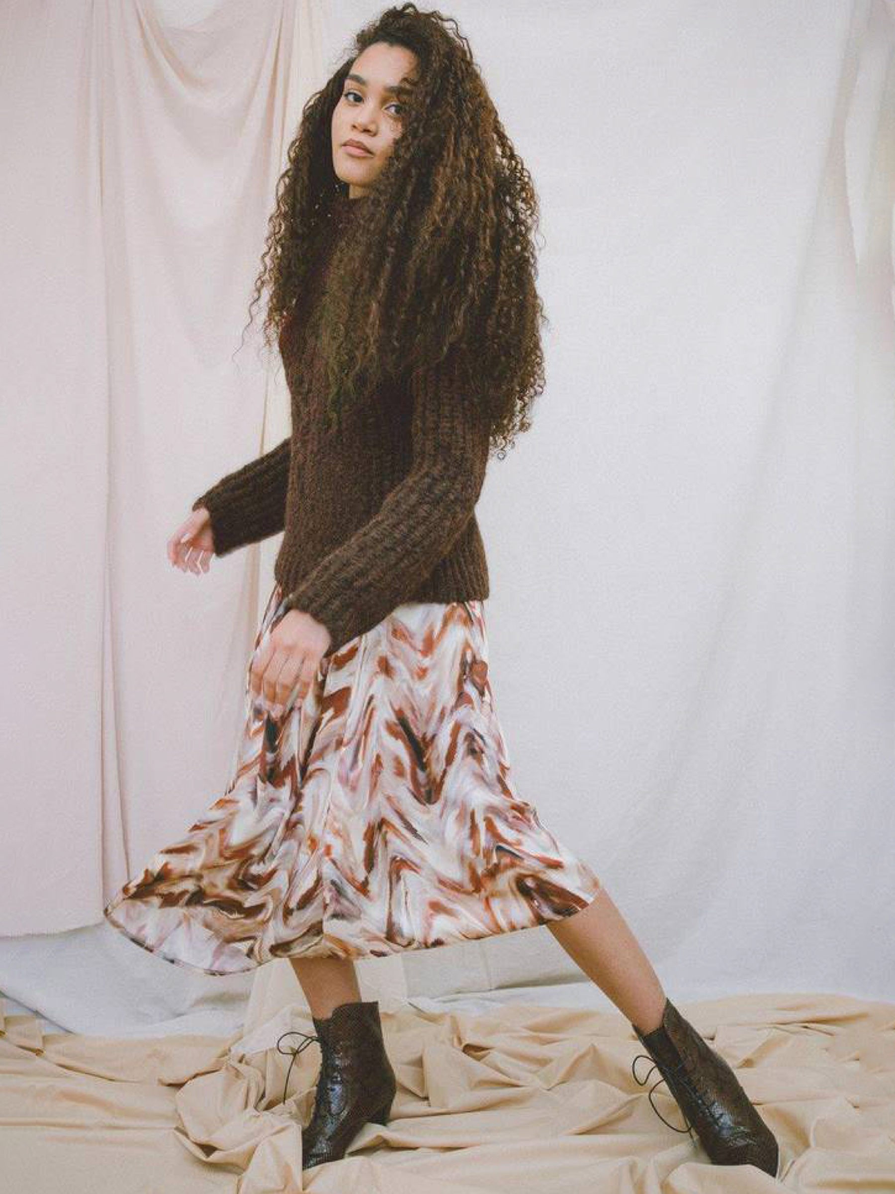 Rock Asymmetric Skirt print Cossac