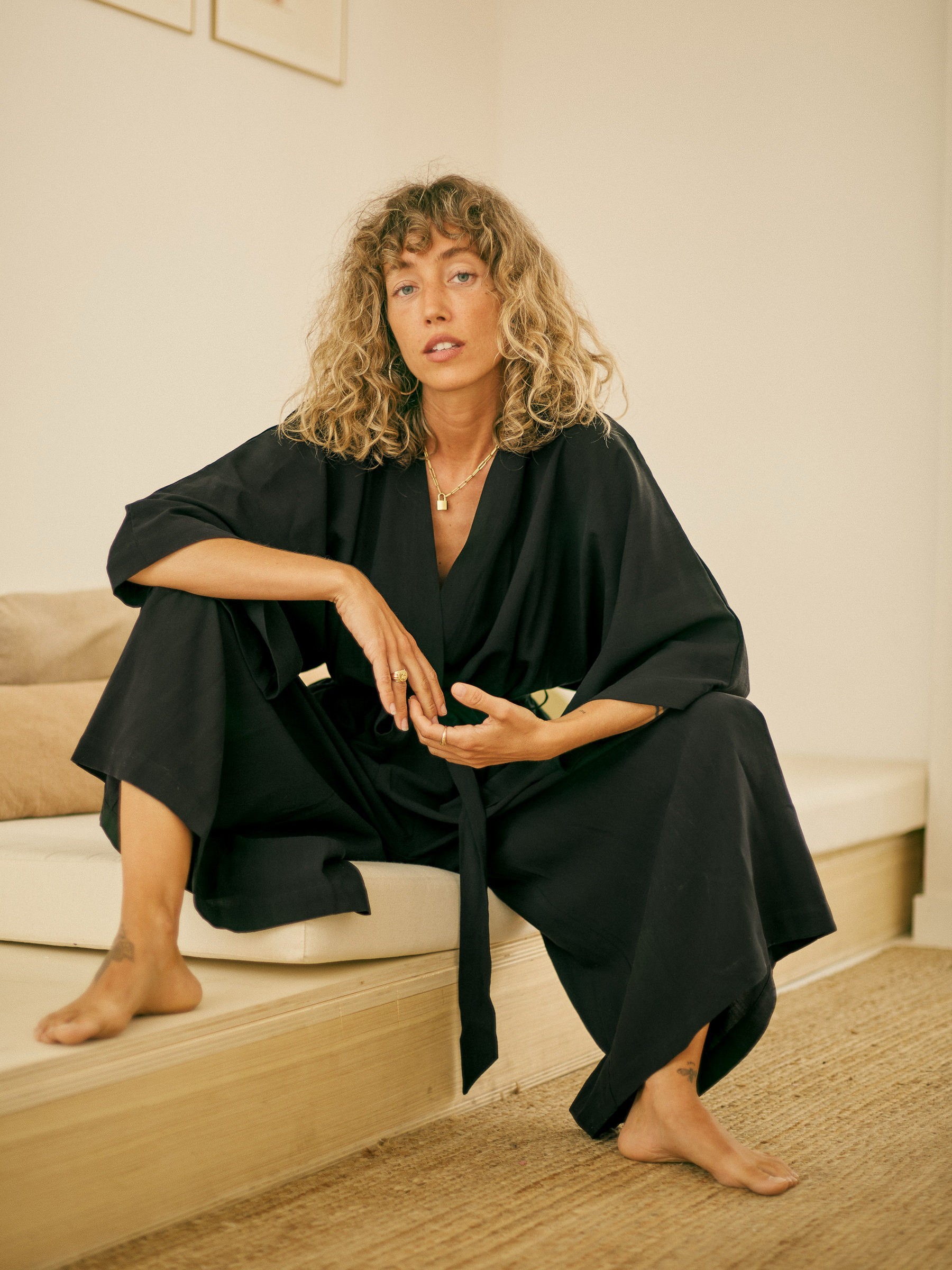 Overall Kimono Jumpsuit black Cossac