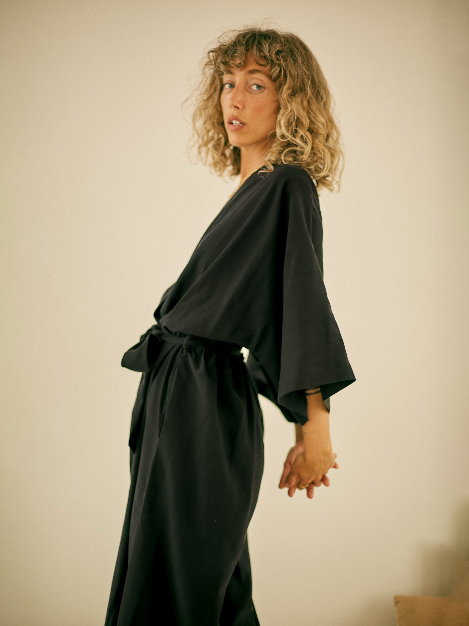 Overall Kimono Jumpsuit black Cossac