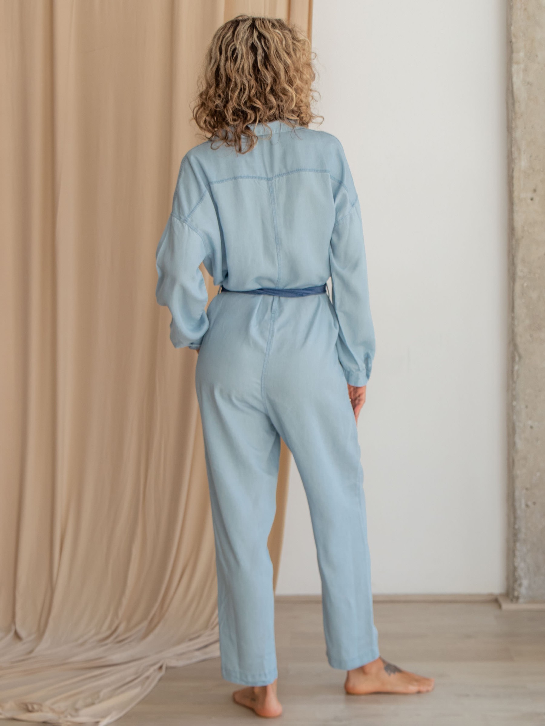 Jumpsuit Light Boilersuit pale blue Cossac