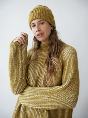 Pullover Brooke Sweater moss green-ecru Jungle Folk