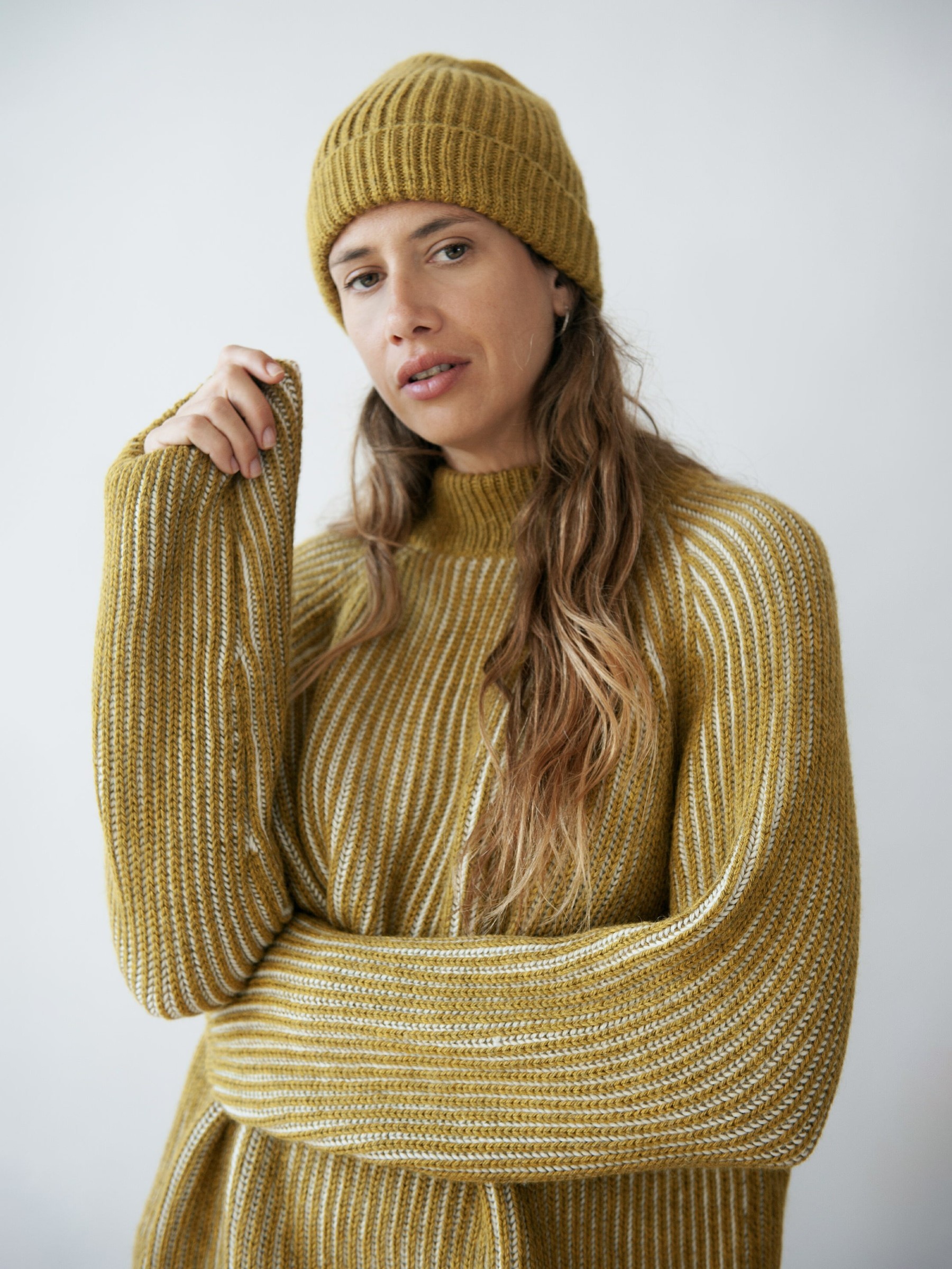 Pullover Brooke Sweater moss green-ecru Jungle Folk