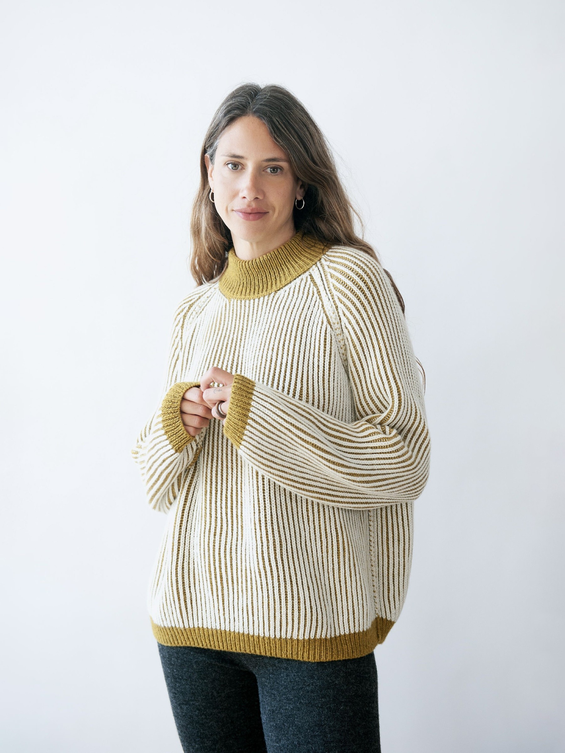 Pullover Brooke Sweater moss green-ecru Jungle Folk