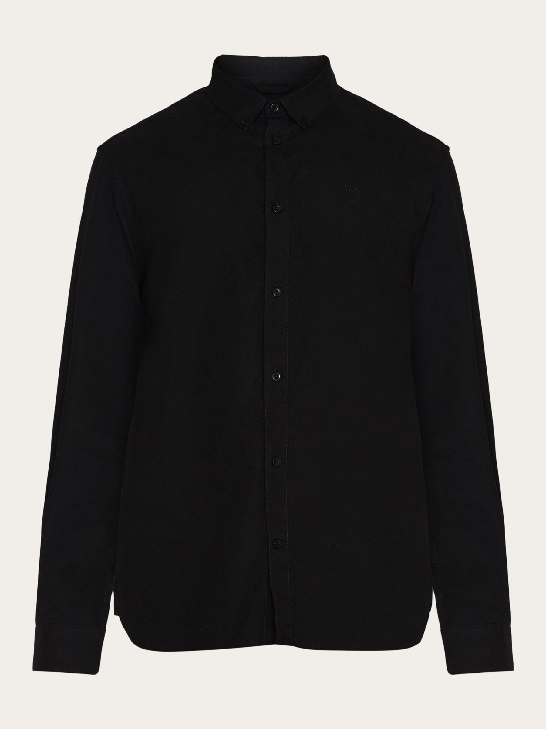 Hemd Harald Small Owl Oxford Regular Fit Shirt black jet Knowledge Cotton Apparel