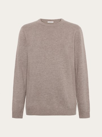 Pullover Cashmere Crew Neck Knit kelp melange Knowledge Cotton Apparel