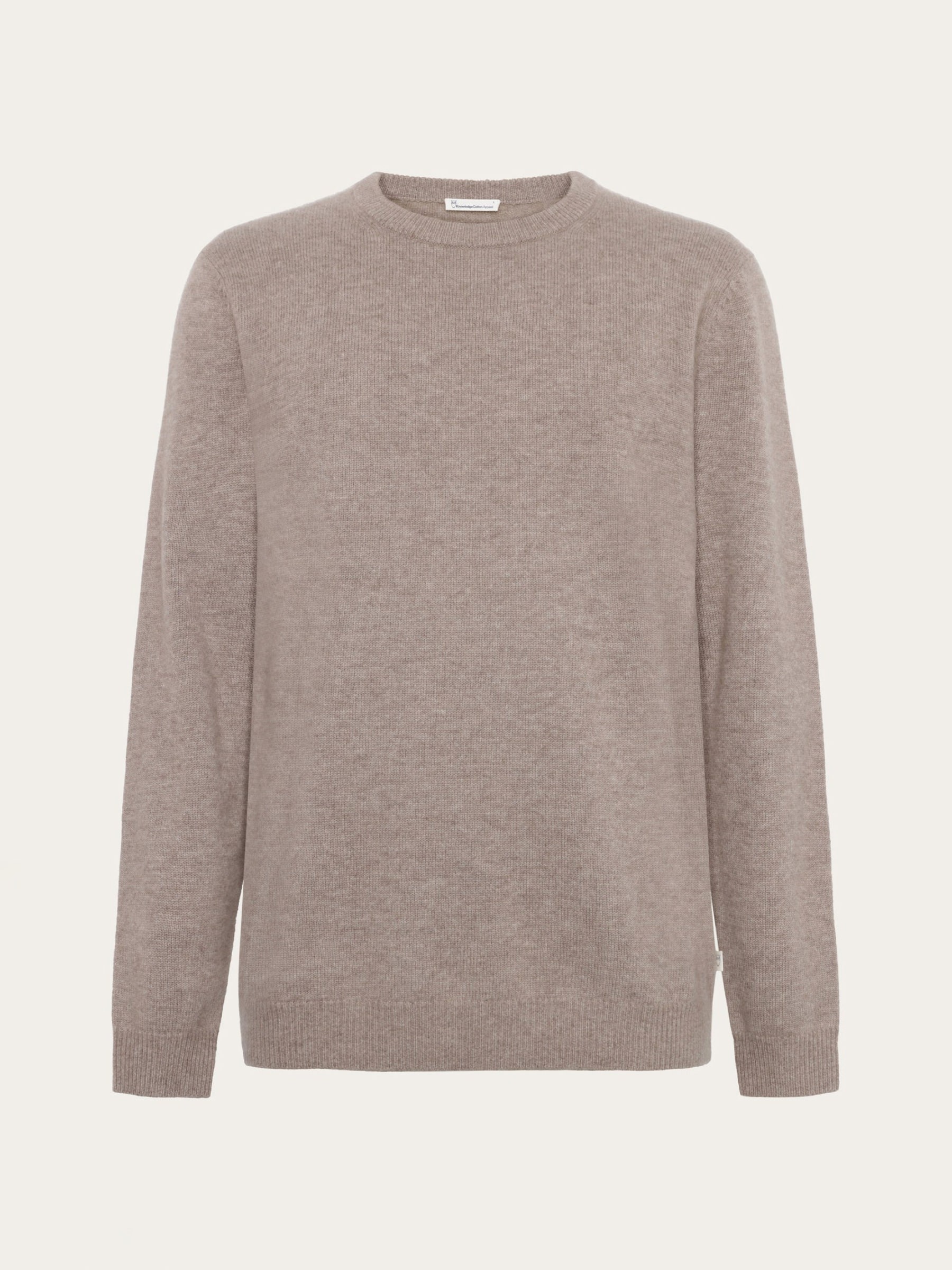 Pullover Cashmere Crew Neck Knit kelp melange Knowledge Cotton Apparel