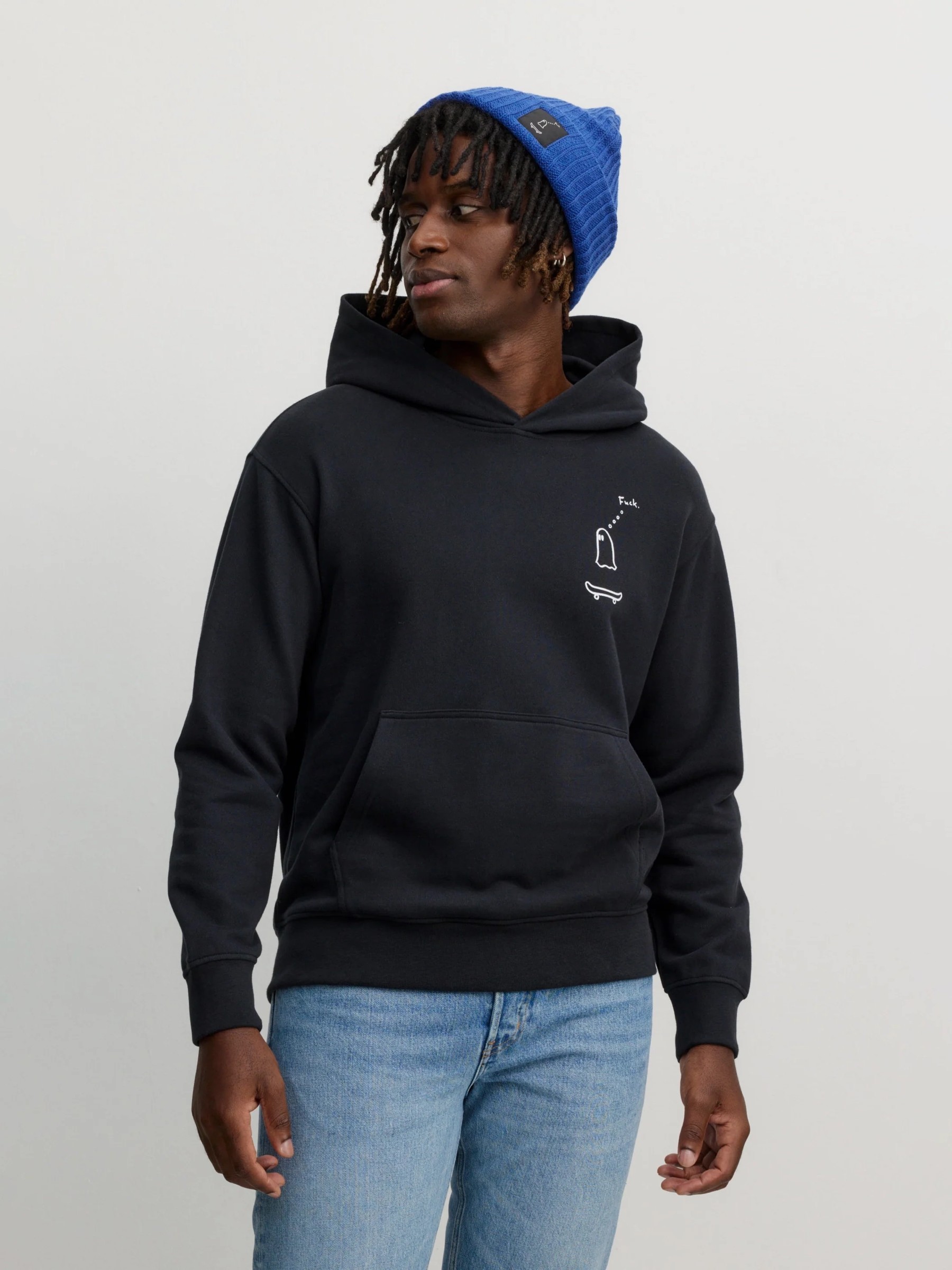 Kapuzenpullover Hoodie Olive Geisterfahrer:in black Recolution