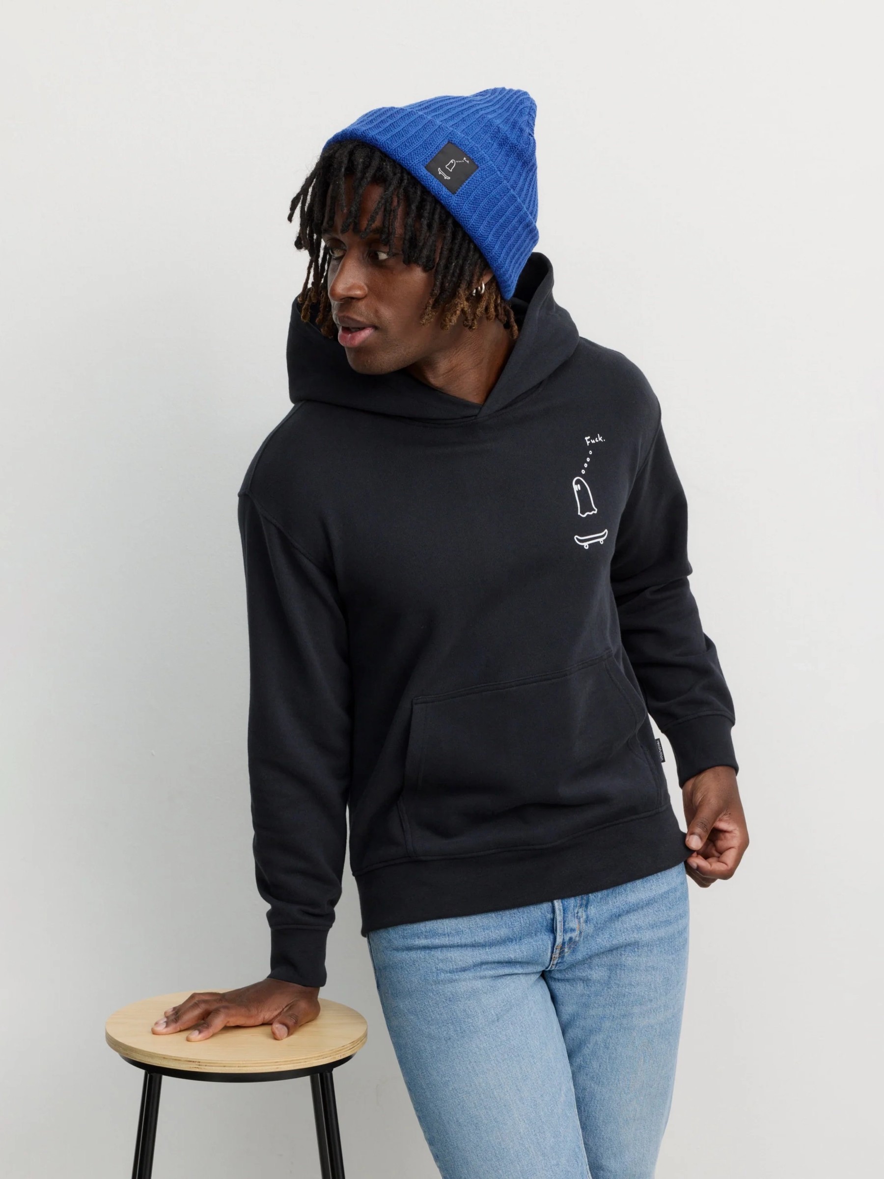 Kapuzenpullover Hoodie Olive Geisterfahrer:in black Recolution