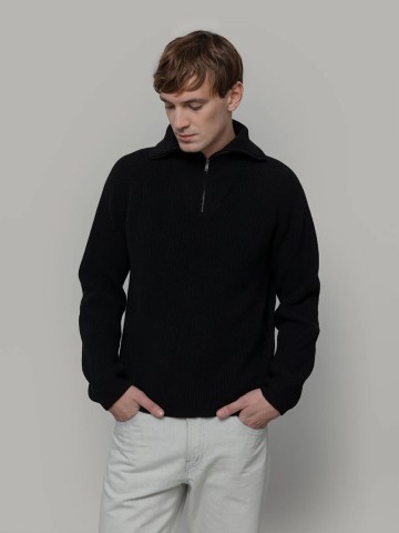 Pullover Stefano Man Wool Sweater black ardesia Rifo