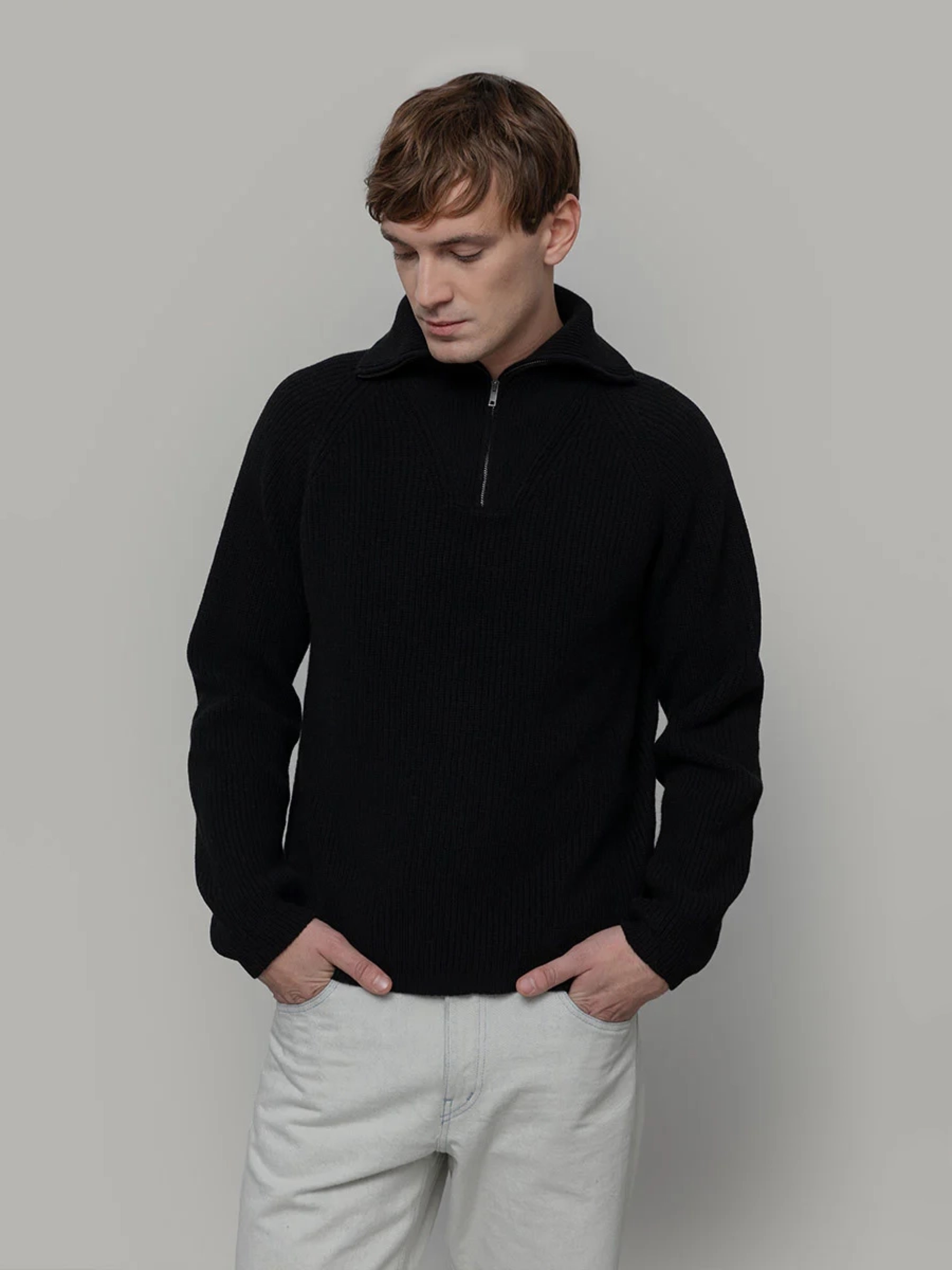 Pullover Stefano Man Wool Sweater black ardesia Rifo