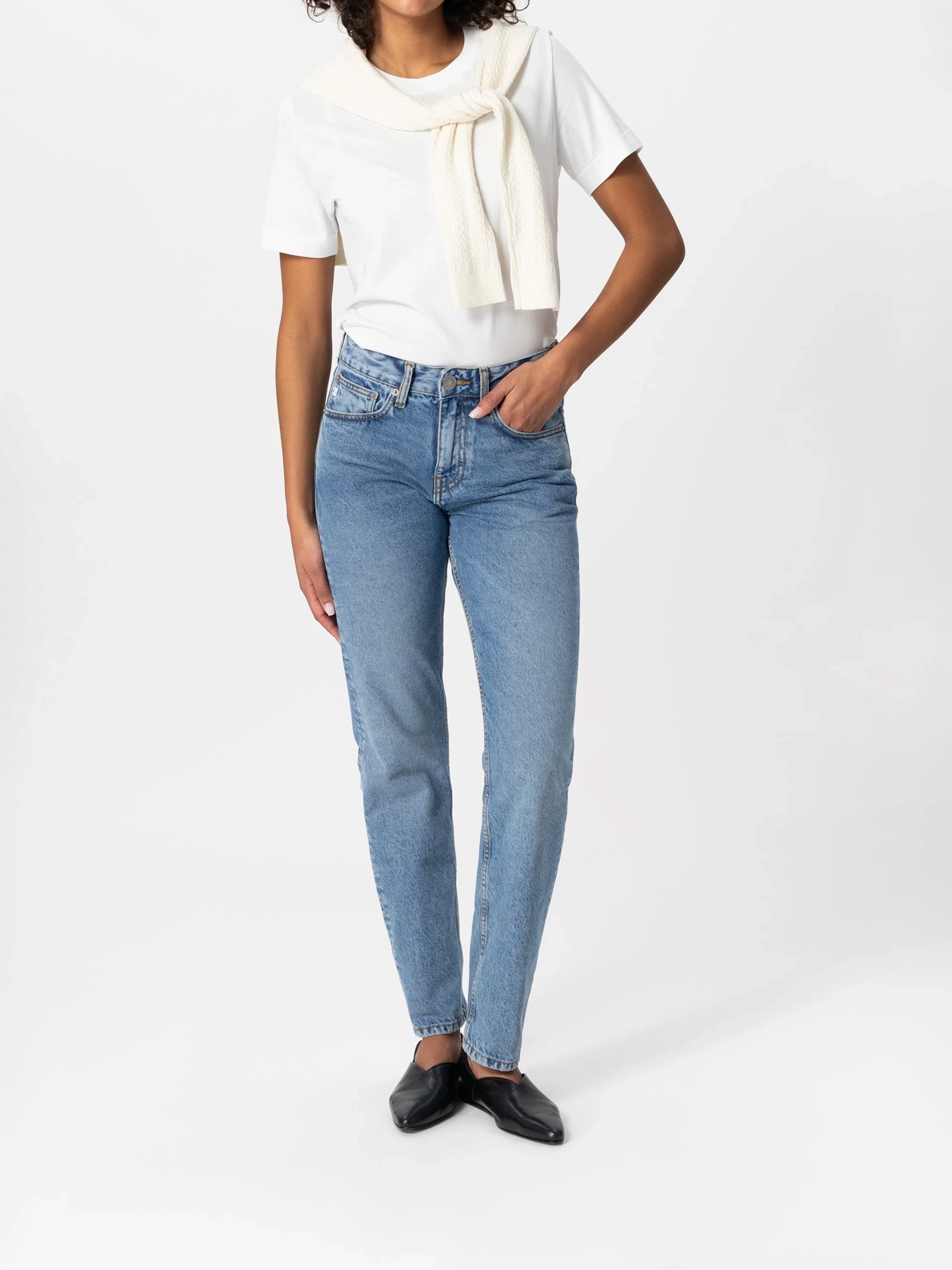 Jeanshose Go Mid Straight stone vintage Mud Jeans