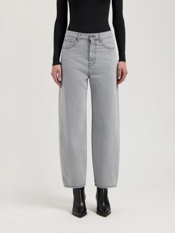 Jeanshose Brooke High Barrel light grey Mud Jeans
