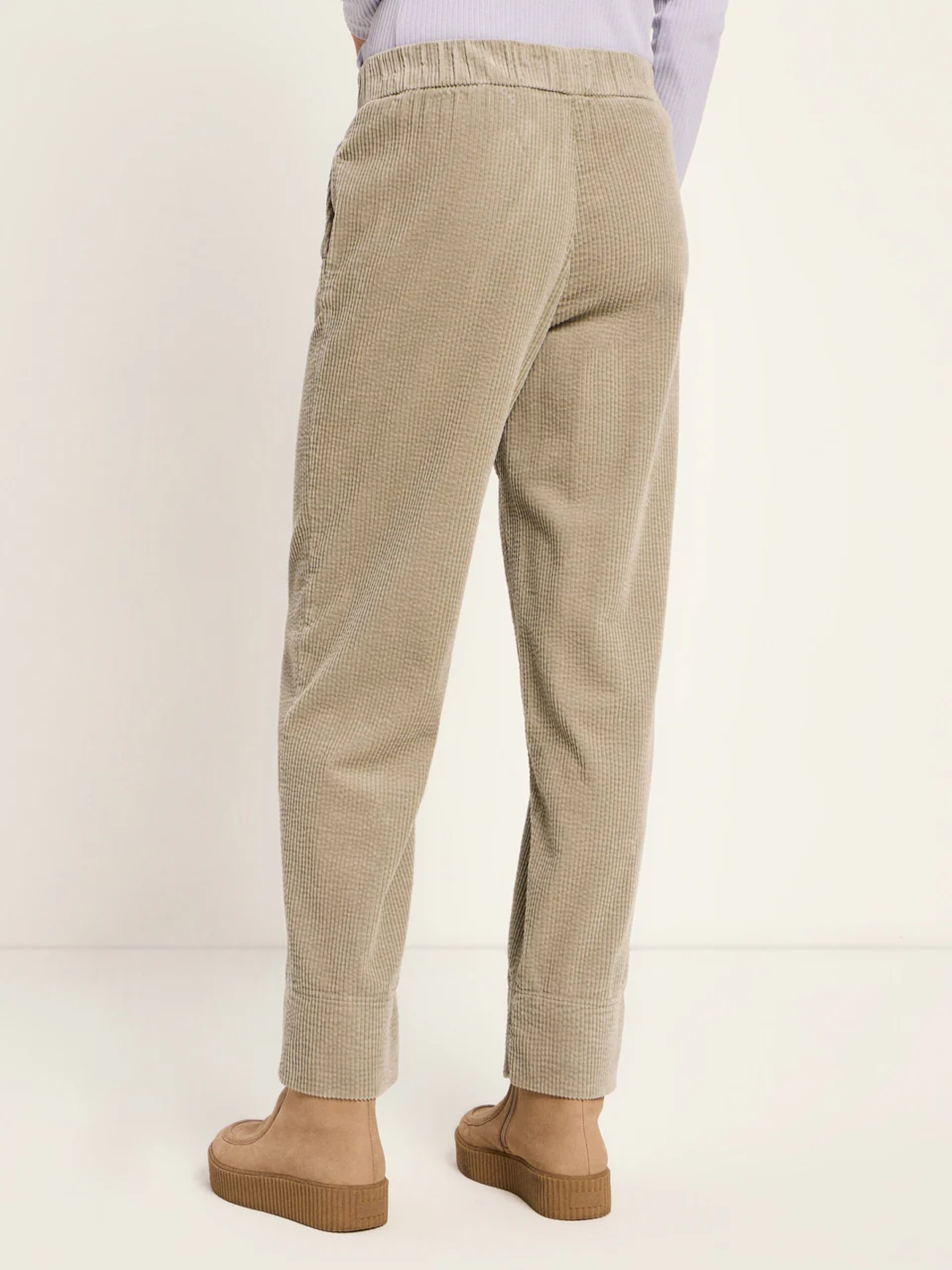 Kord Hose mit Gummizug GOTS dark stone Lanius