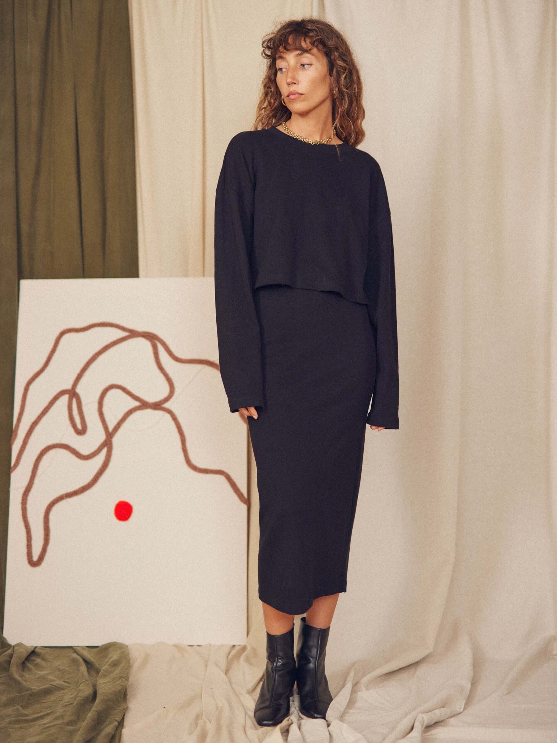 Rock Midi Skirt black Cossac