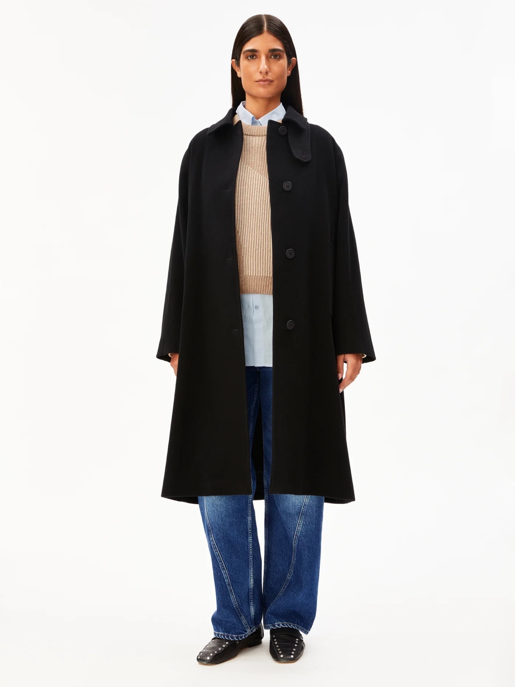 Wollmantel Vaanoise Wool black Armedangels