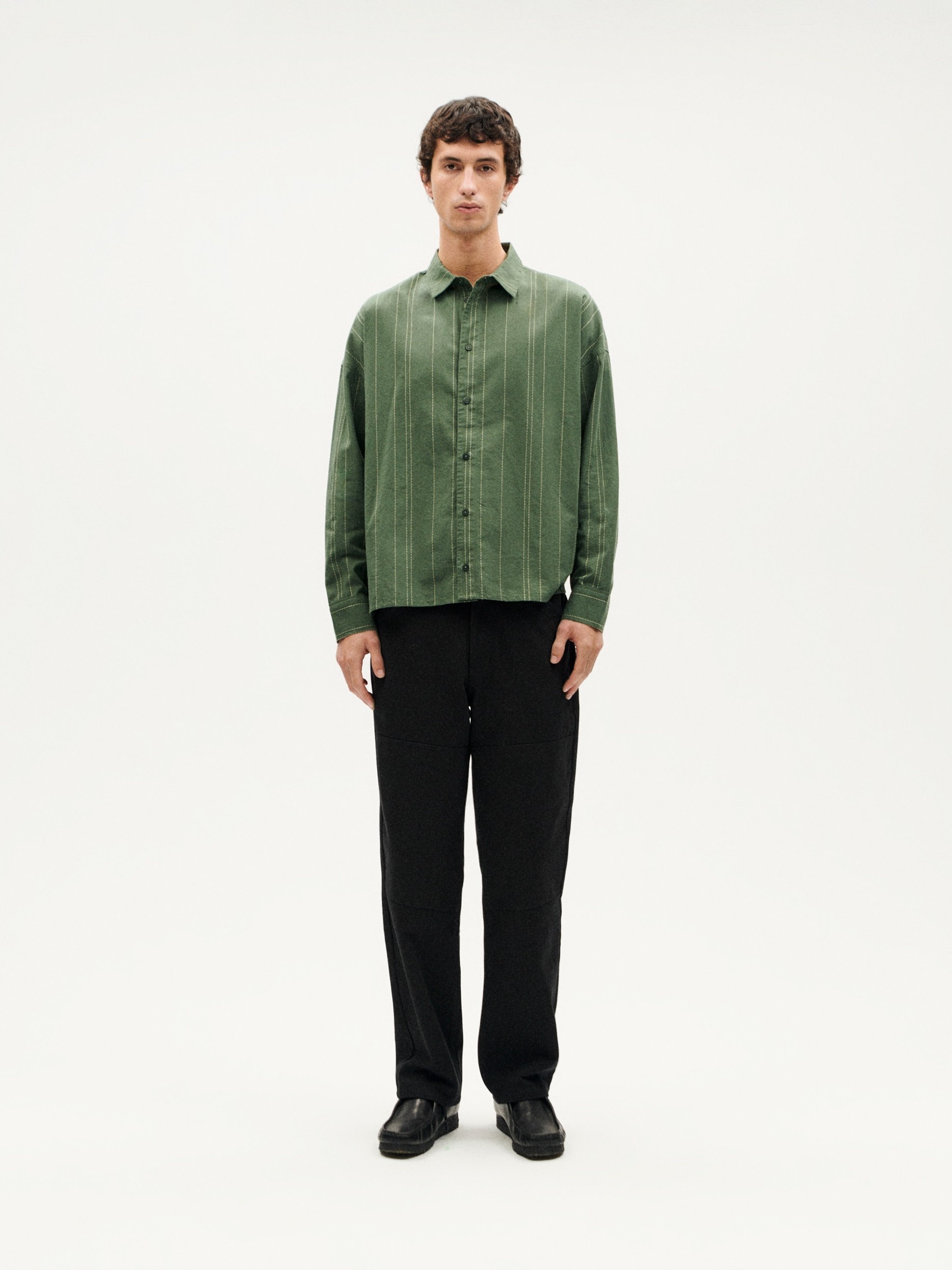 Hemd Jimmy Shirt dark eucaliptus Thinking Mu