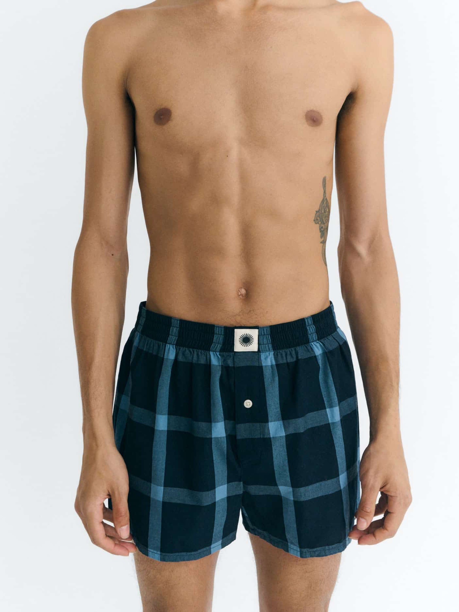 Unterhose Boxer navy windowpale Thinking Mu