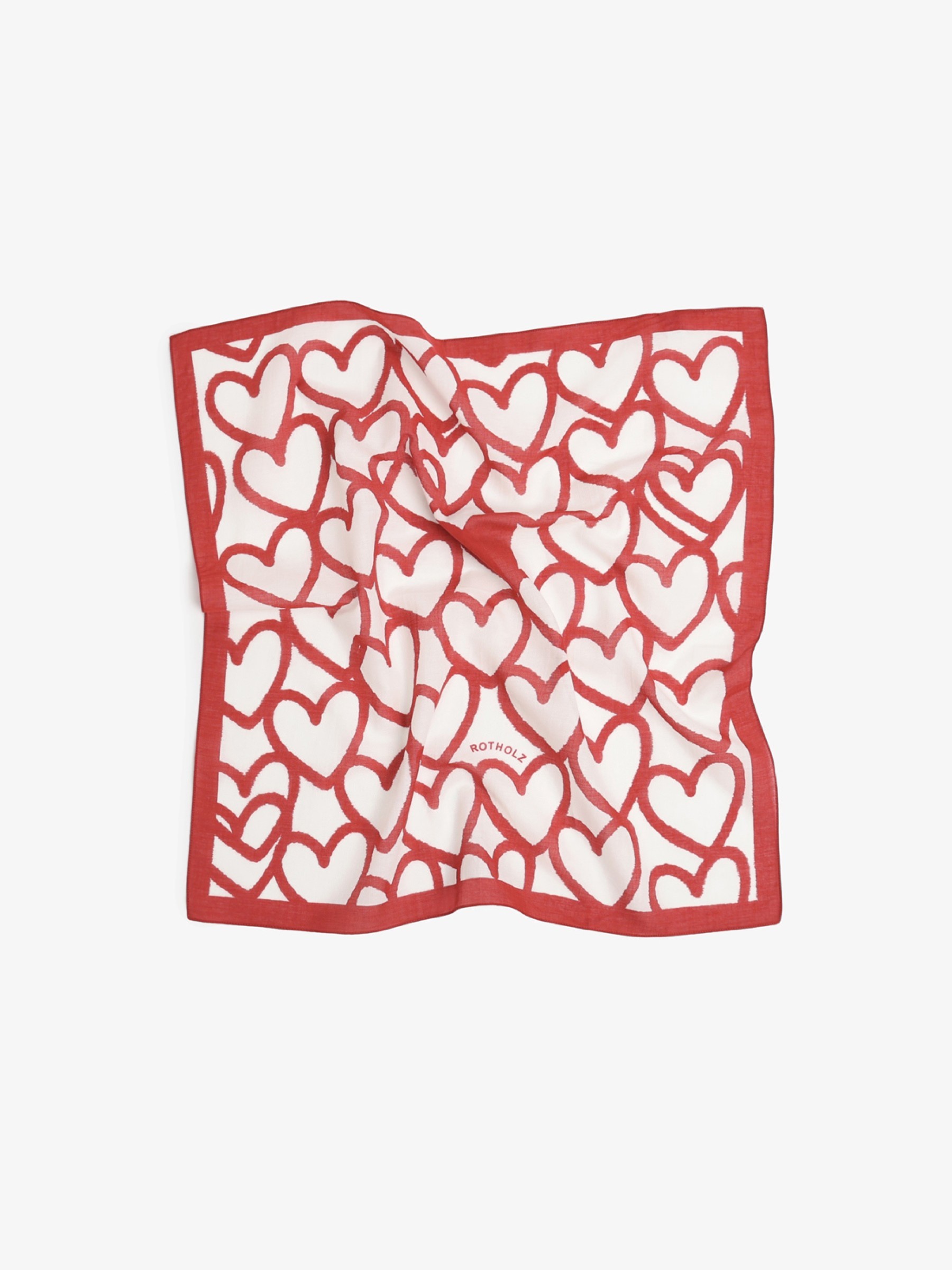 Tuch Bandana red hearts Rotholz