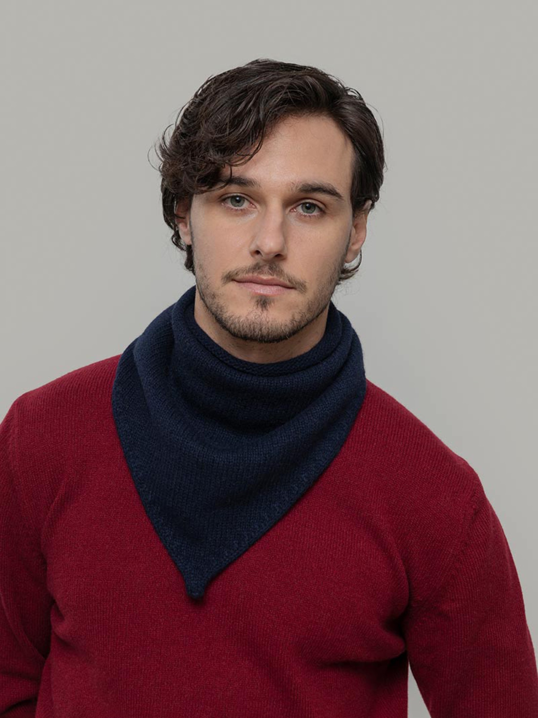 Halstuch Masha Unisex Recycled Cashmere Bandana blue mora Rifo