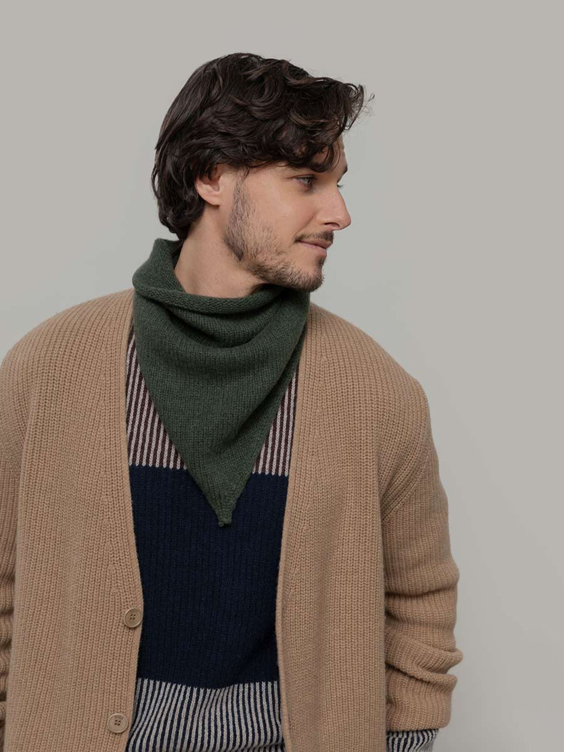 Halstuch Masha Unisex Recycled Cashmere Bandana green foresta Rifo