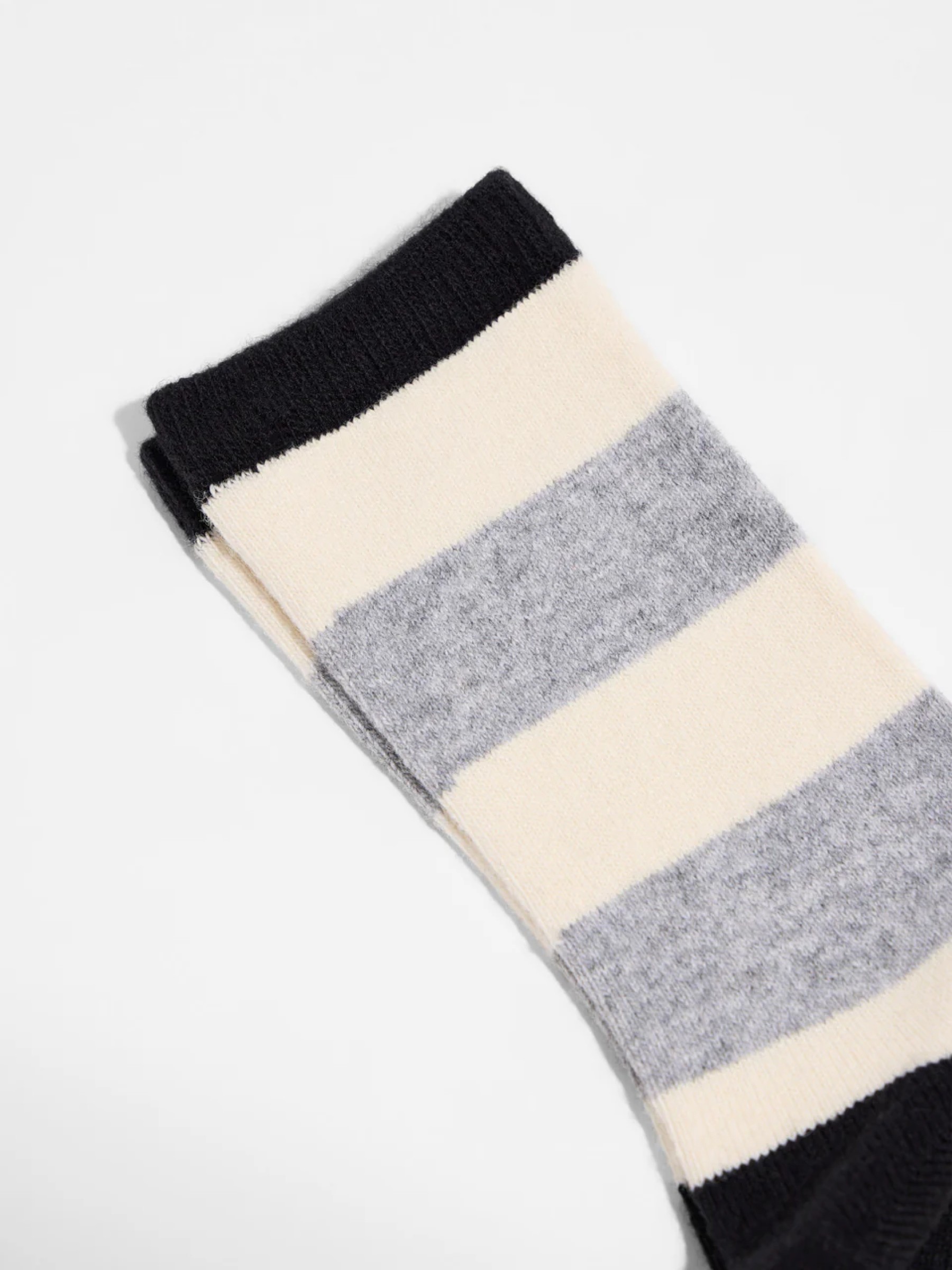 Socken mit Streifen GOTS grey melange off white Lanius