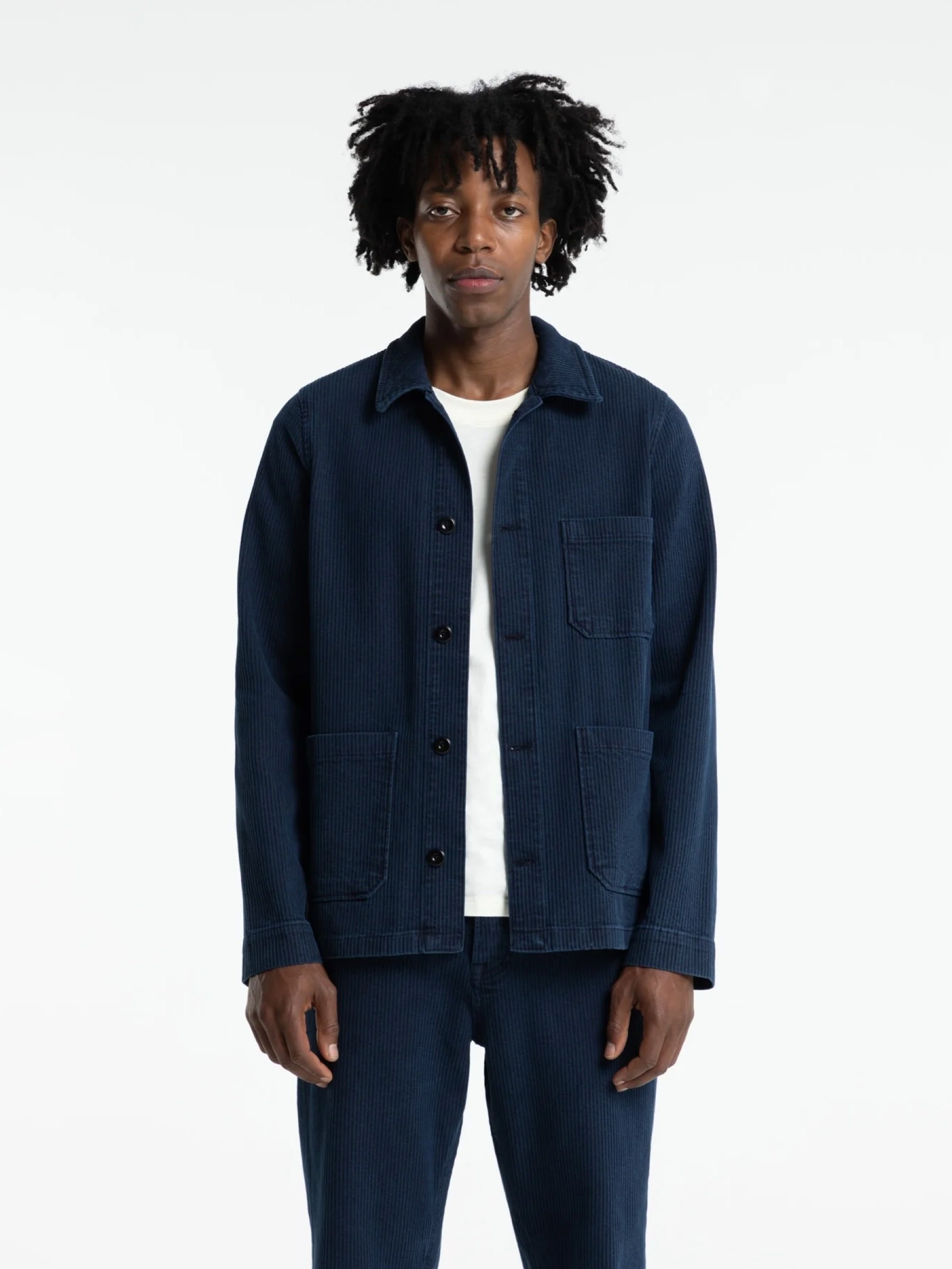 Overshirt Duncan mid indigo cord Kings of Indigo – K.O.I.
