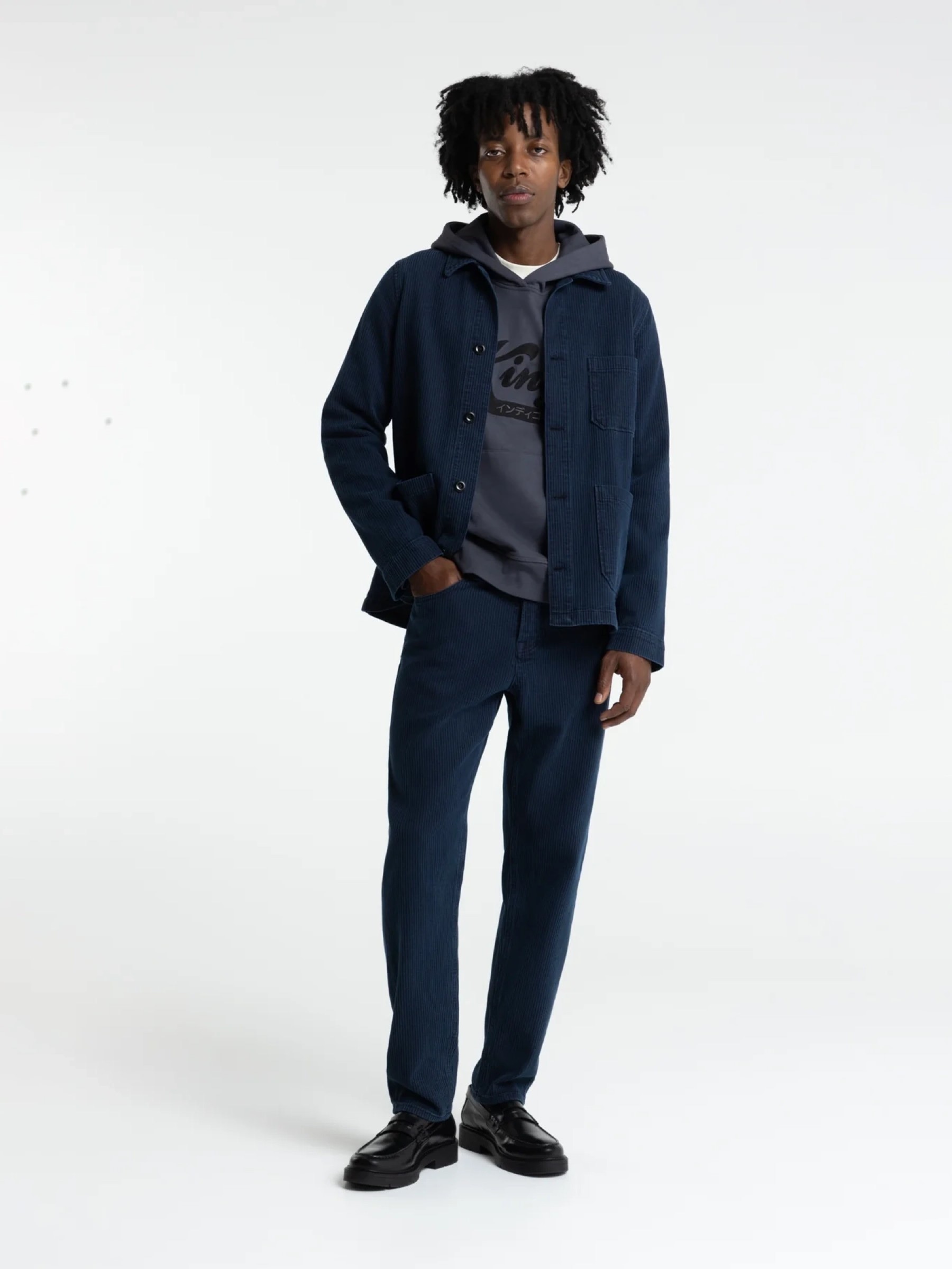 Overshirt Duncan mid indigo cord Kings of Indigo – K.O.I.