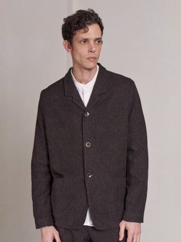 Anzugsjacke Elmar Blazer eco flannel striped brown About Companions