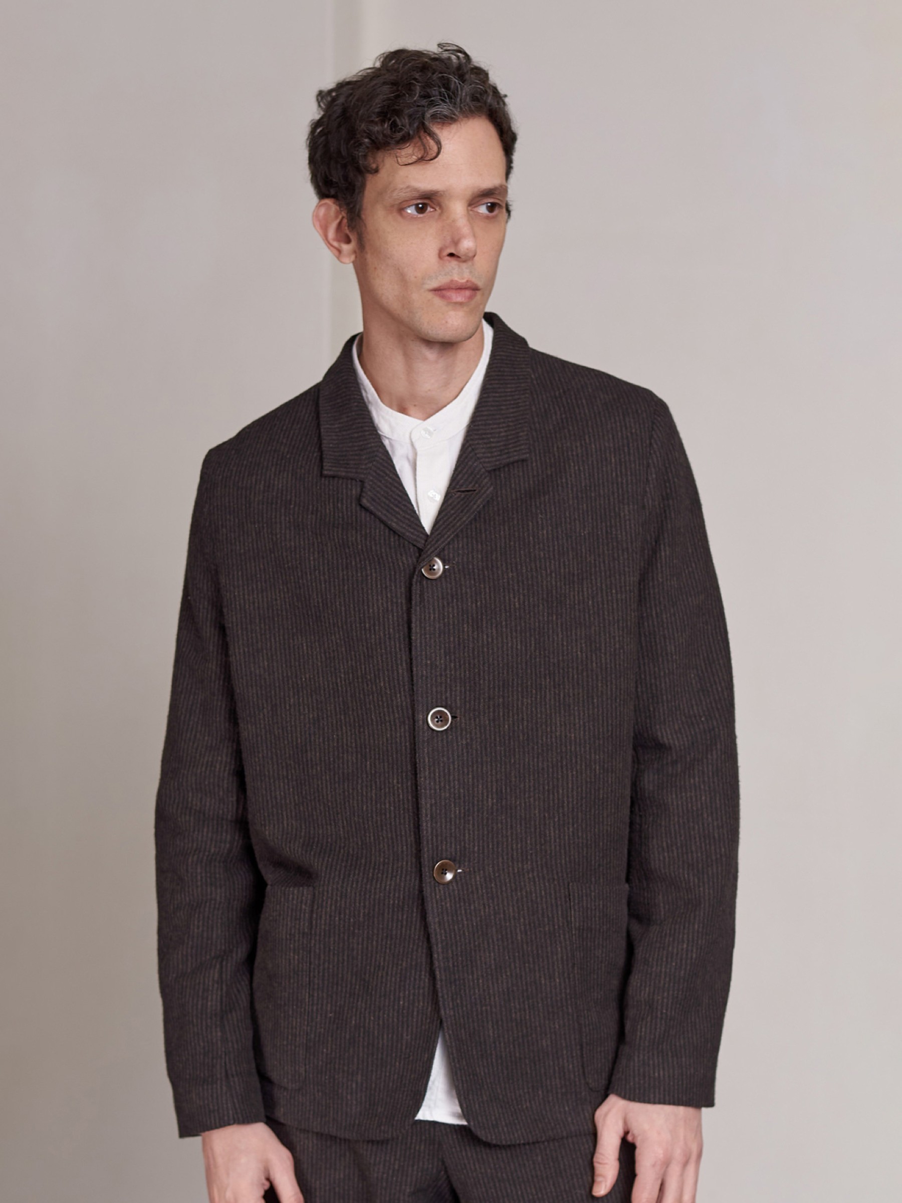 Anzugsjacke Elmar Blazer eco flannel striped brown About Companions