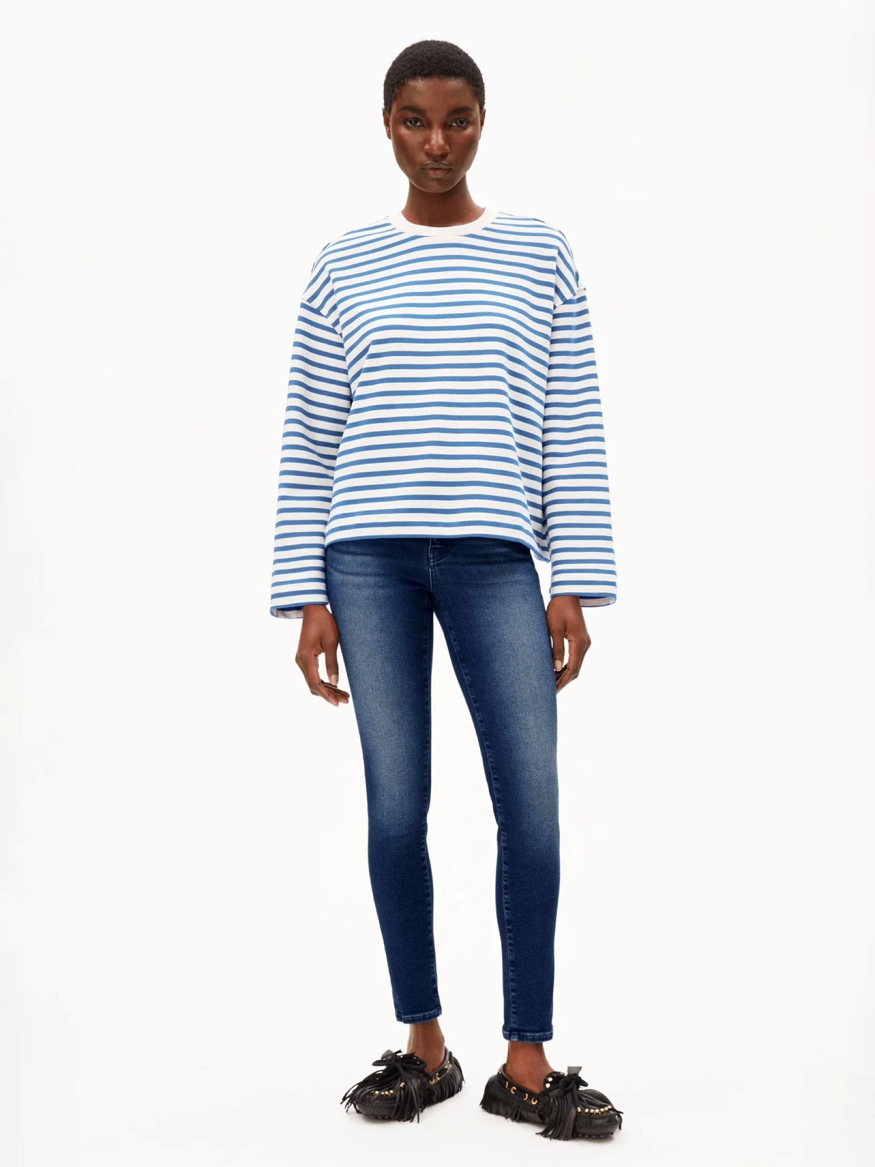 Pullover Frankaa Maarlen Stripe undyed-dark morning Armedangels