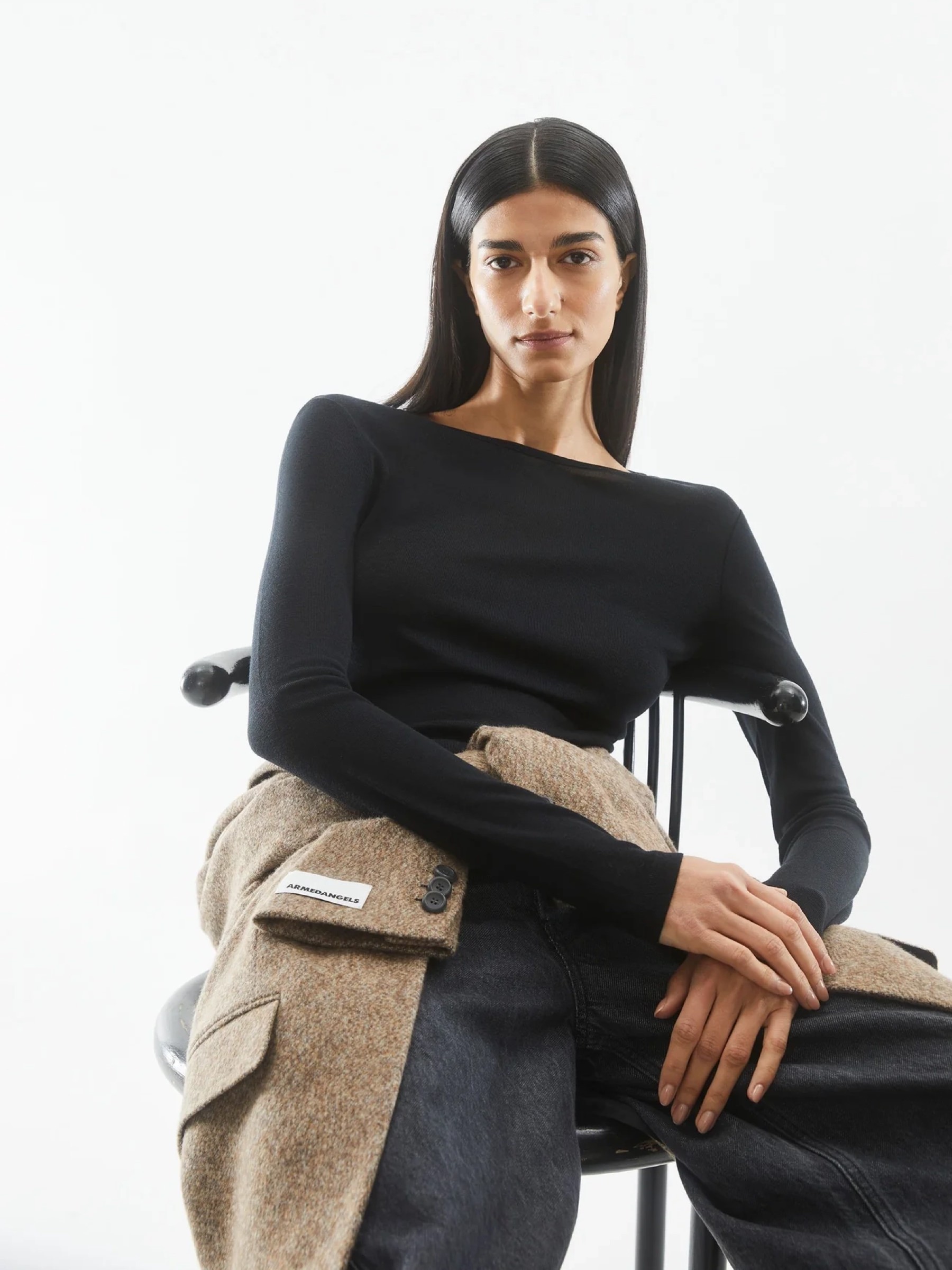 Longsleeve Maiaa Wool Blend black Armedangels