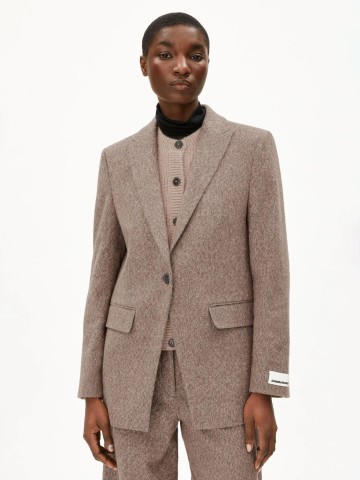 Blazer Mikulaa Tweed pure-walnut cream Armedangels