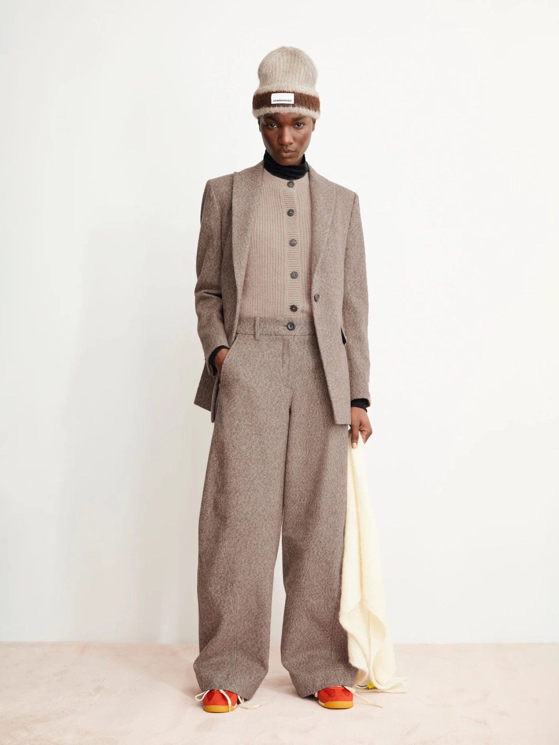 Blazer Mikulaa Tweed pure-walnut cream Armedangels